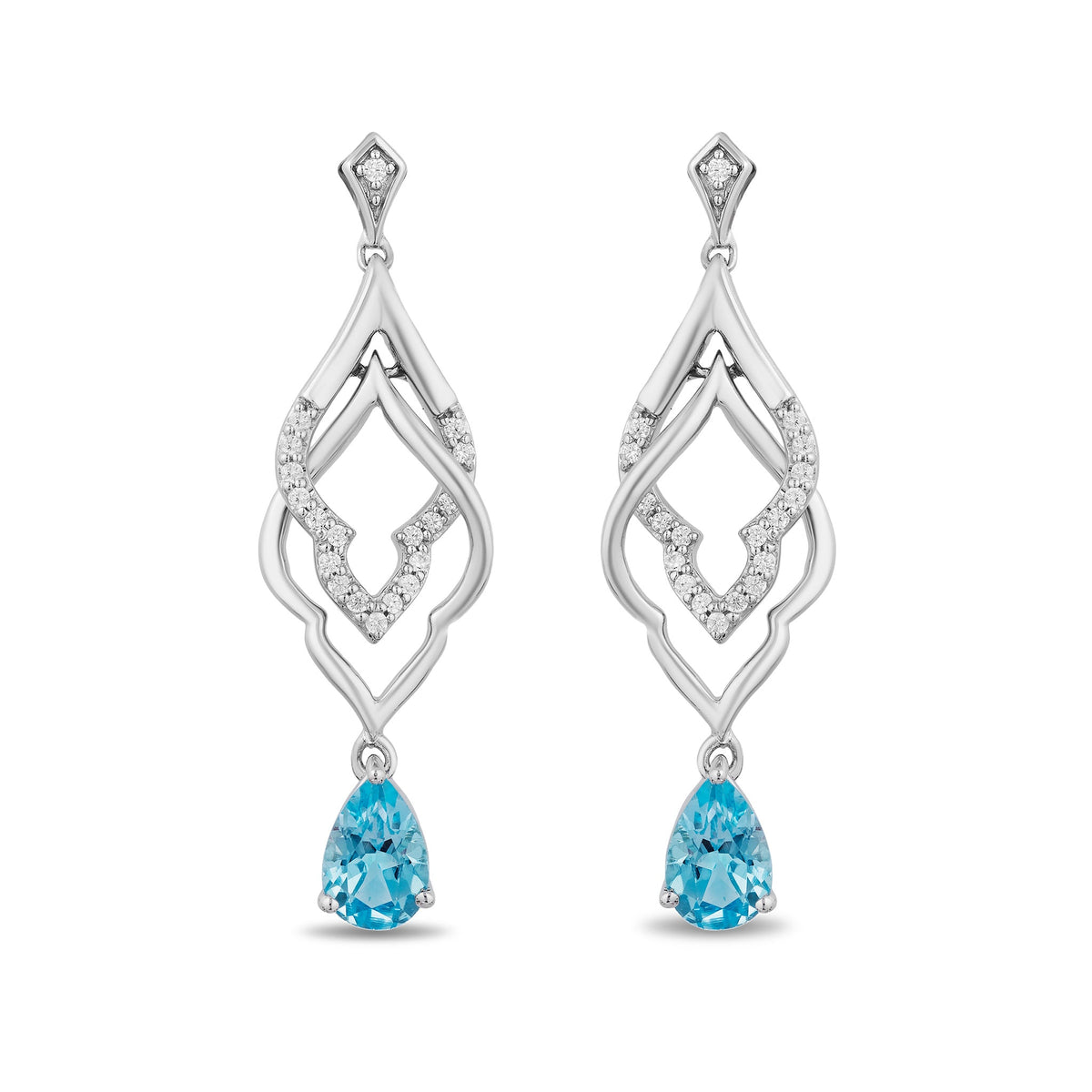 Disney Jasmine Inspired Diamond & Blue Topaz Earrings
