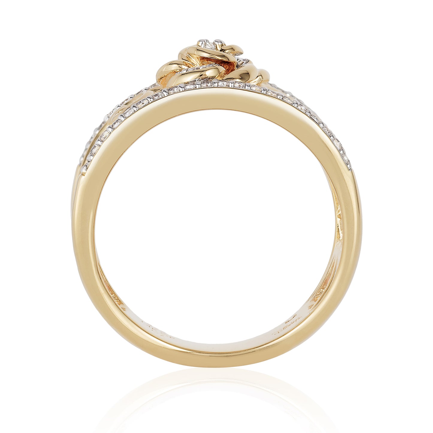 Enchanted Disney Fine Jewelry 14K Yellow Gold over Sterling Silver with 1/5 CTTW Diamond Belle Fashion Ring