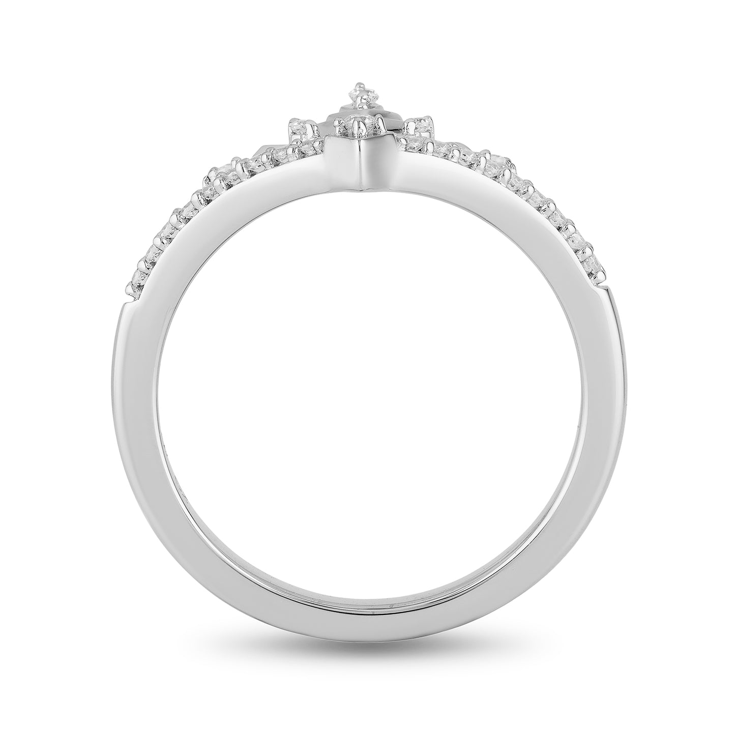 Enchanted Disney Fine Jewelry Sterling Silver with 1/10 CTTW Diamond Elsa Ring