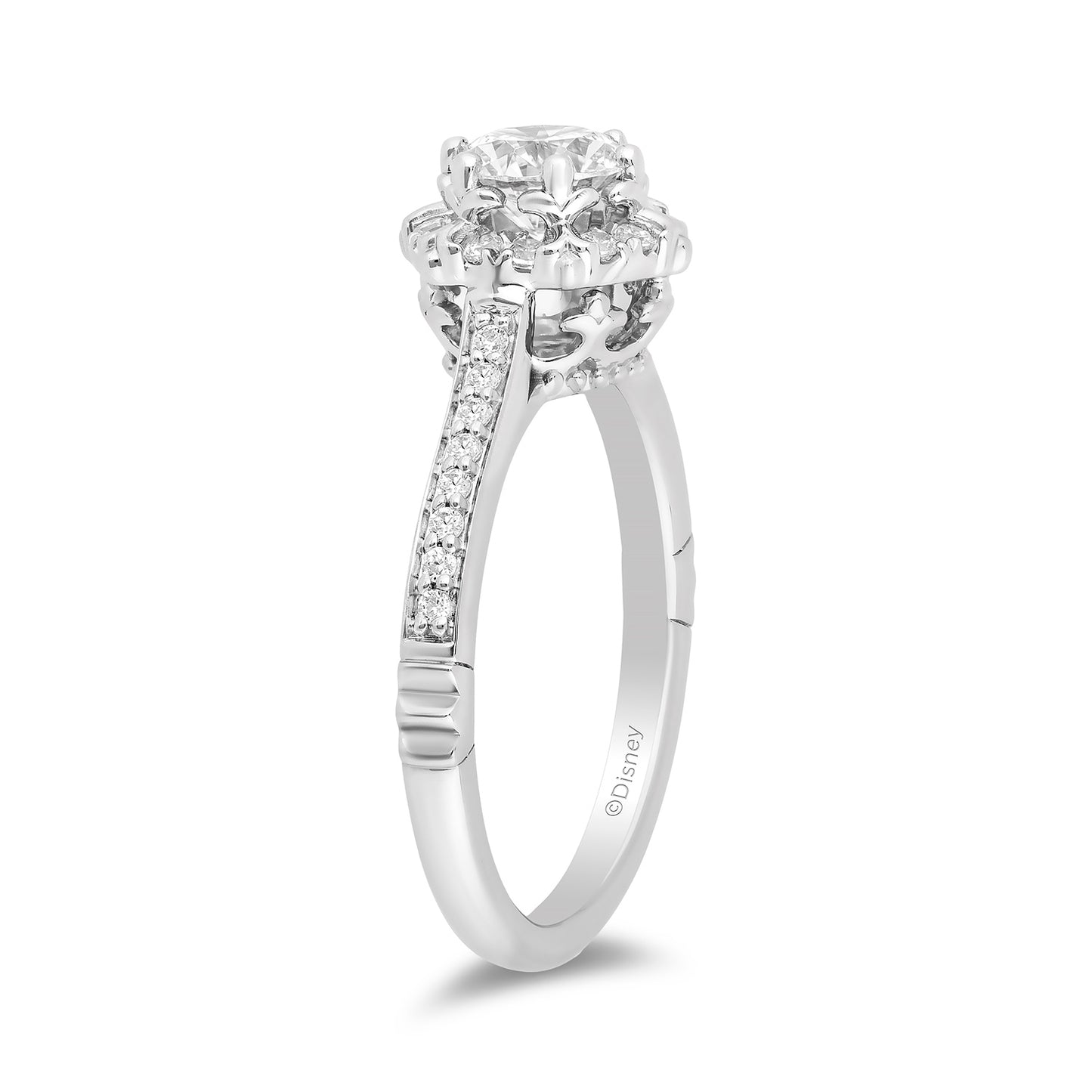 Enchanted Disney Fine Jewelry 14K White Gold with 1 CTTW Diamonds Majestic Princess Engagement Ring
