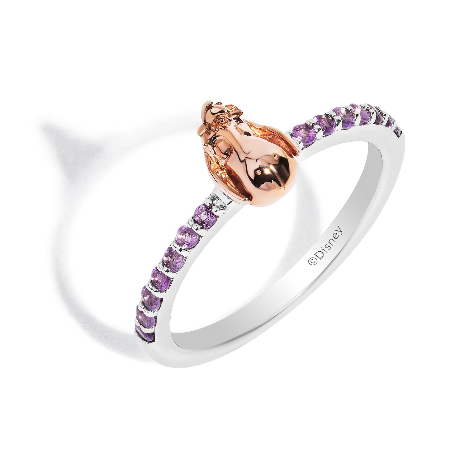 Disney Jewels 14K Rose Gold over Sterling Silver with Amethyst, Disney's Eeyore Stackable Ring