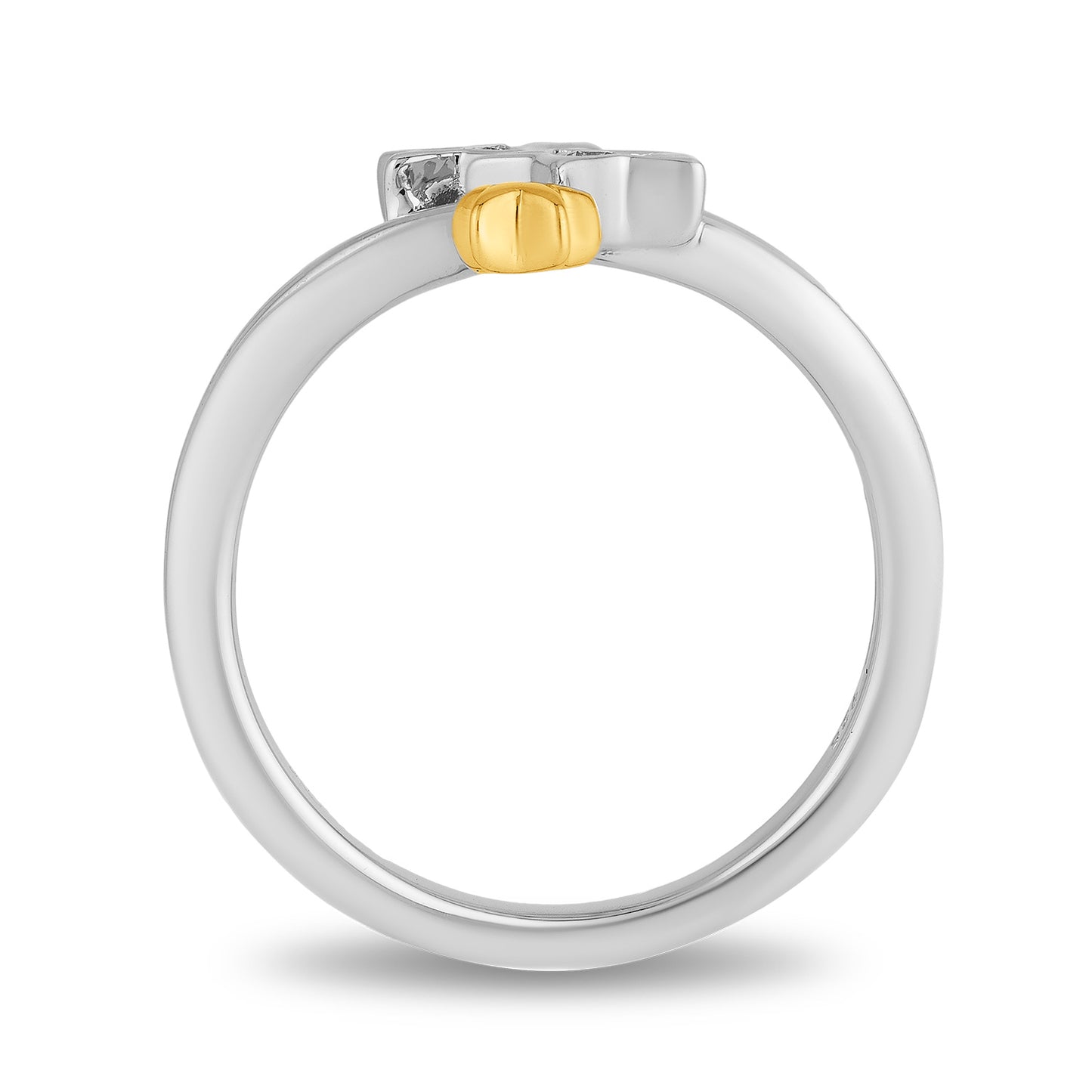 Enchanted Disney Fine Jewelry 14K Yellow Gold Over Sterling Silver with 1/10 CTTW Diamond Tinker Bell Ring