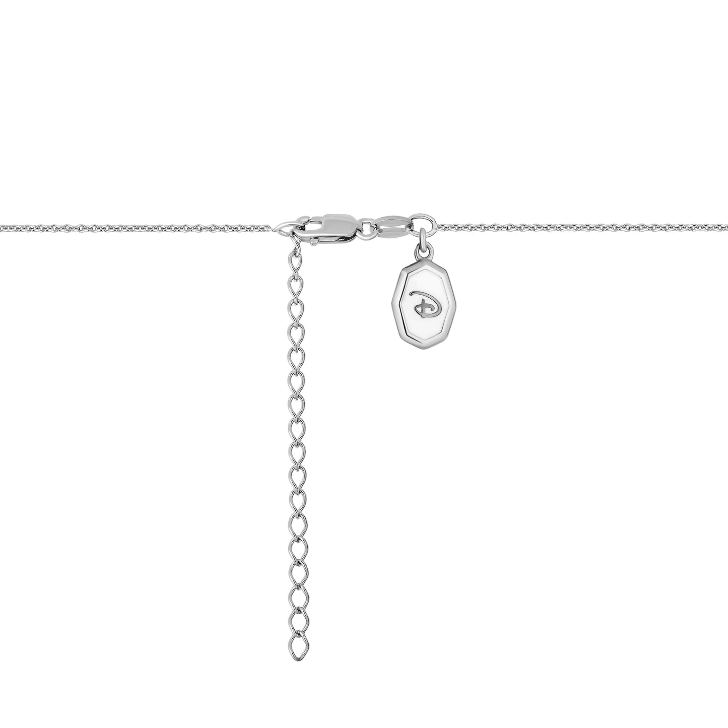 Disney Jewels Sterling Silver with 1/5 CTTW Diamonds, Disney's Mickey Mouse and Minnie Mouse Heart Necklace