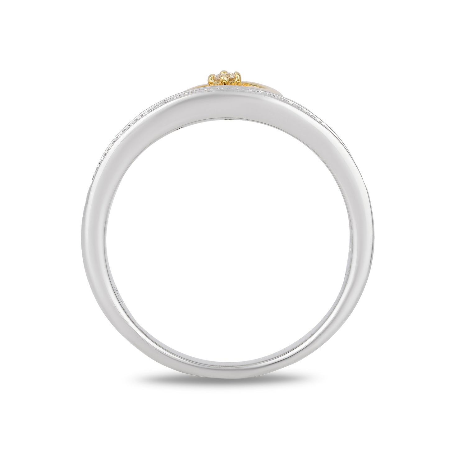Enchanted Disney Fine Jewelry Sterling Silver and 10K Yellow Gold 1/10 CTTW Jasmine Tiara Ring