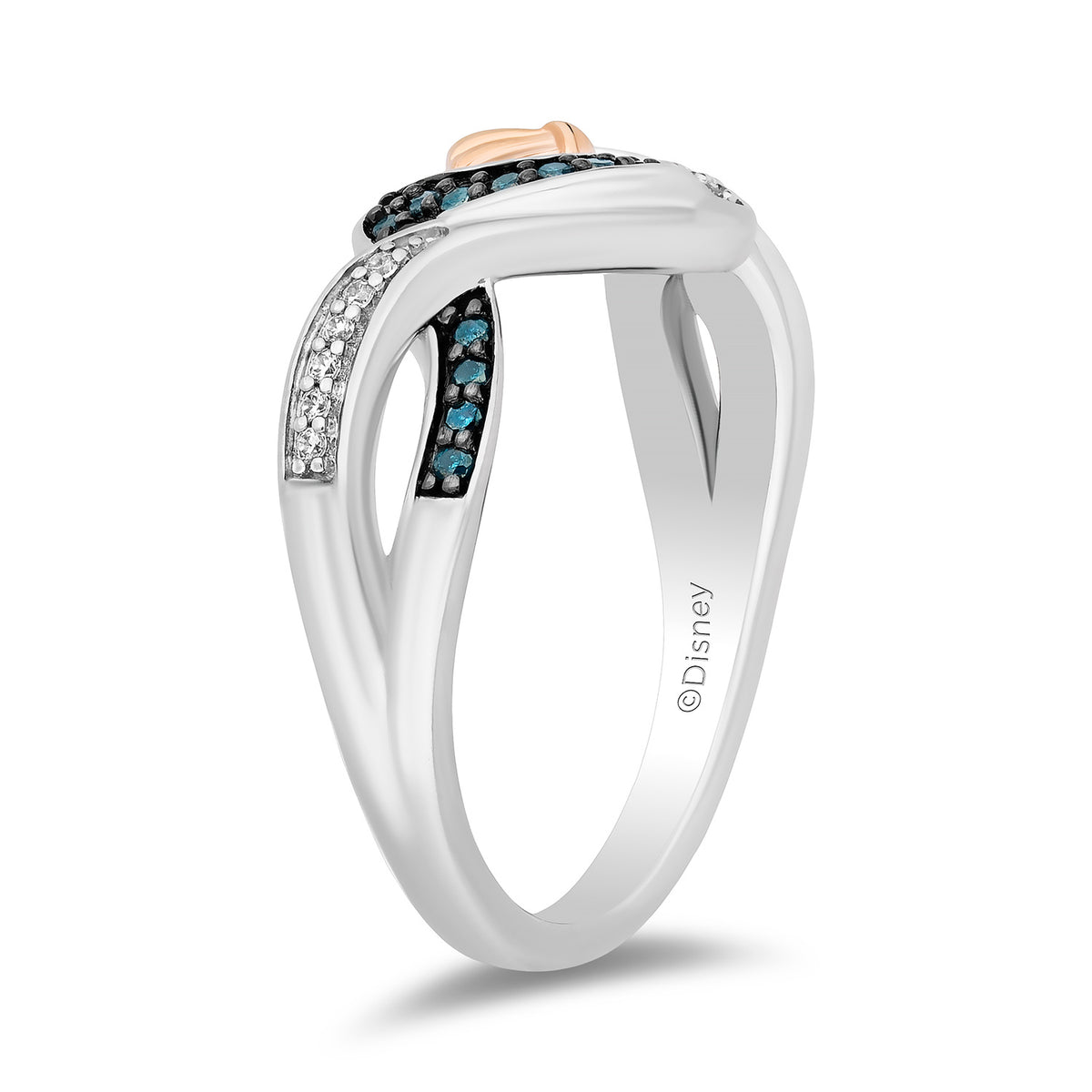 Enchanted Disney Fine Jewelry Sterling Silver and 10K Rose Gold with 1