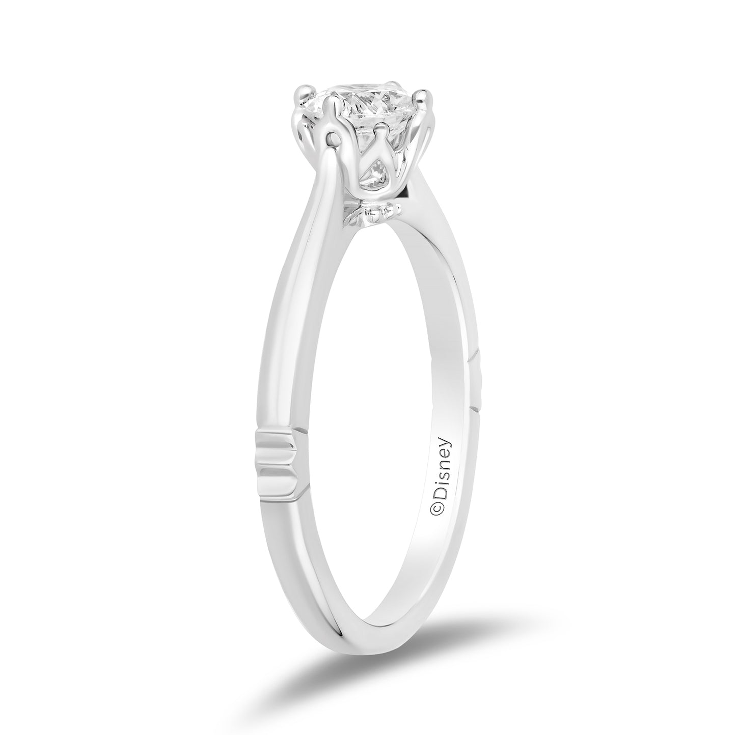 Enchanted Disney Fine Jewelry 14K White Gold with 1/2 CTTW Diamond, Majestic Princess Engagement Ring