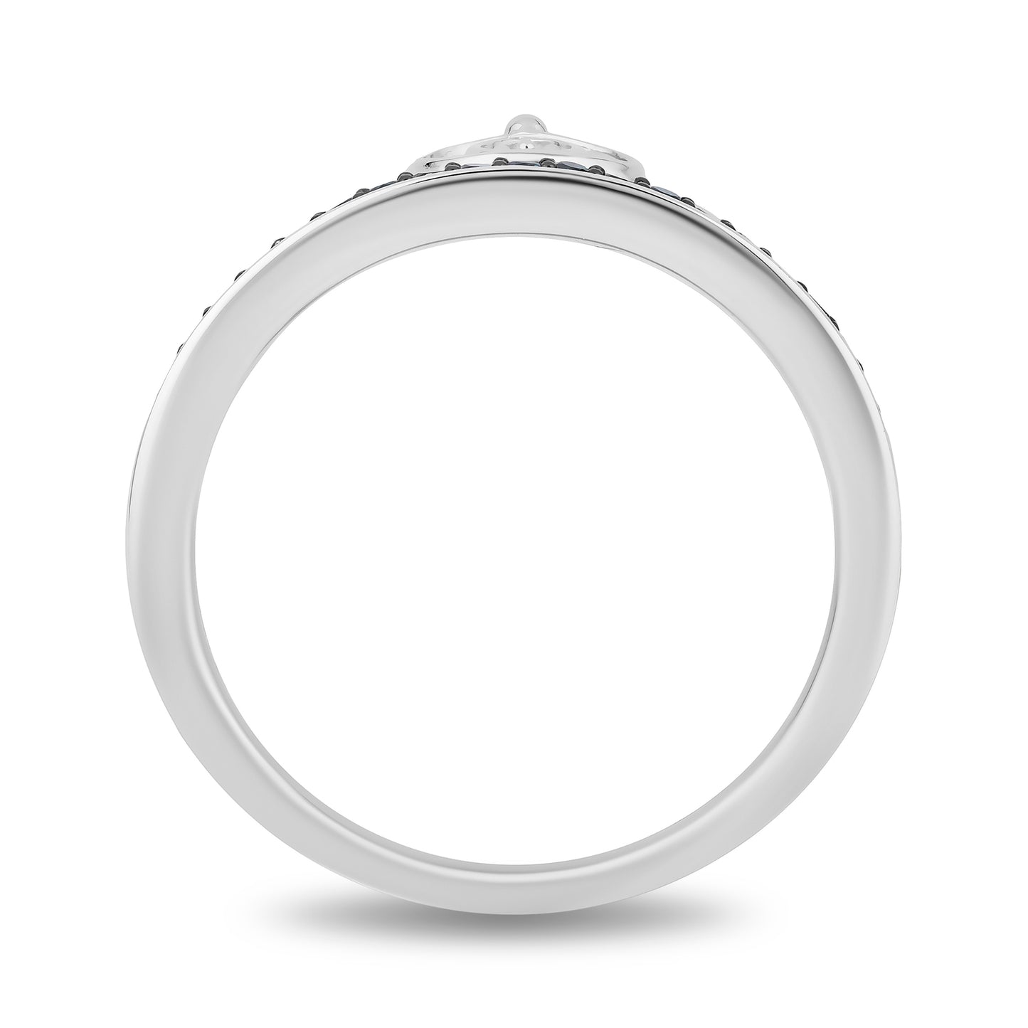 Enchanted Disney Fine Jewelry Sterling Silver with 1/6 CTTW White Diamonds and Blue Diamonds Cinderella Carriage Ring