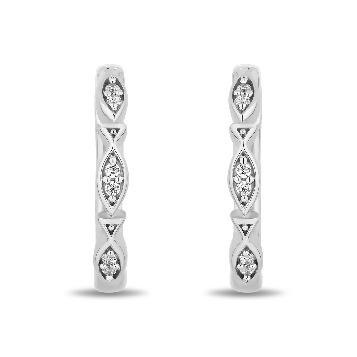 Enchanted Disney Fine Jewelry Sterling Silver with 1/8 CTTW Diamonds Ariel Hoop Earrings