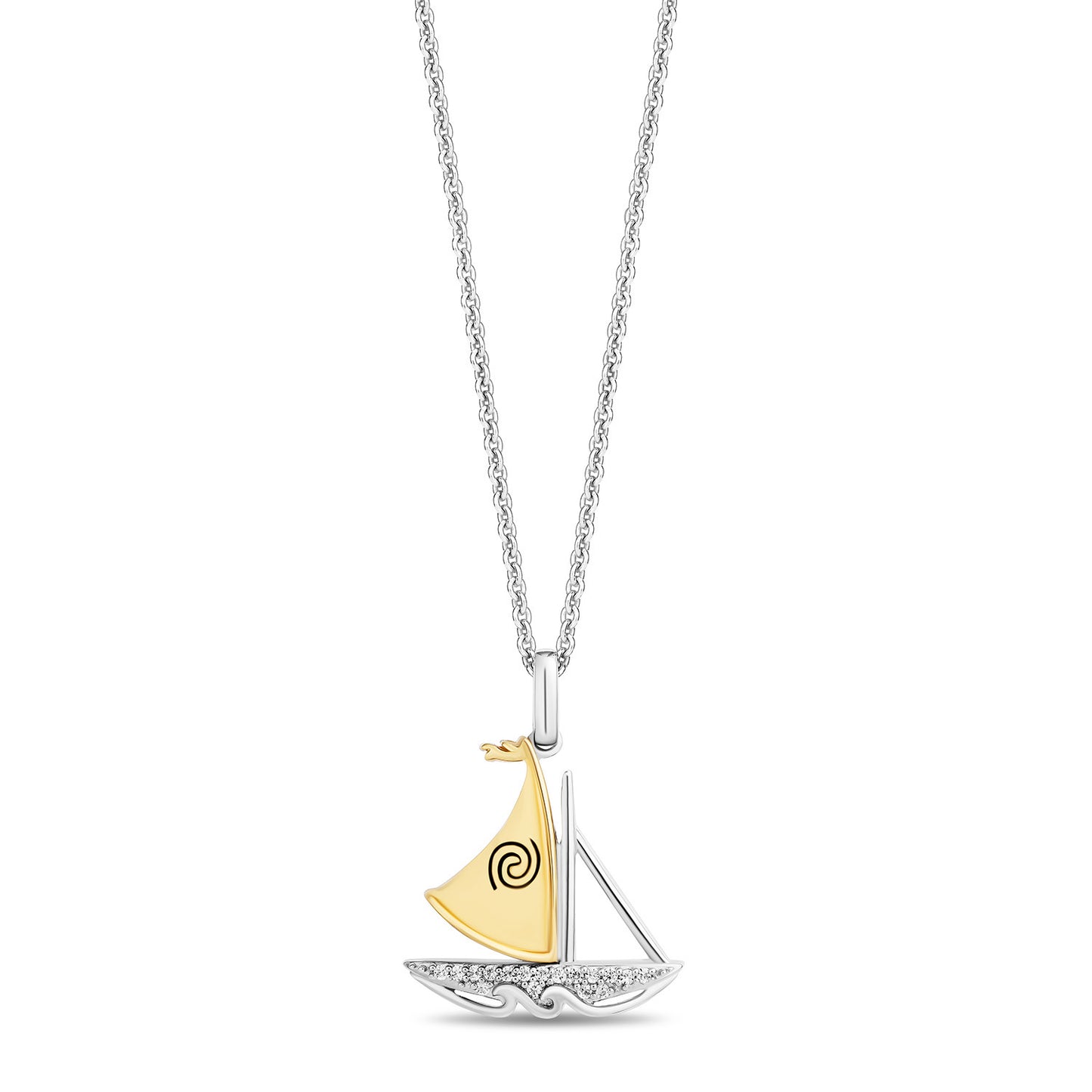 Enchanted Disney Fine Jewelry 14K Yellow Gold Over Sterling Silver Diamonds Moana Necklace