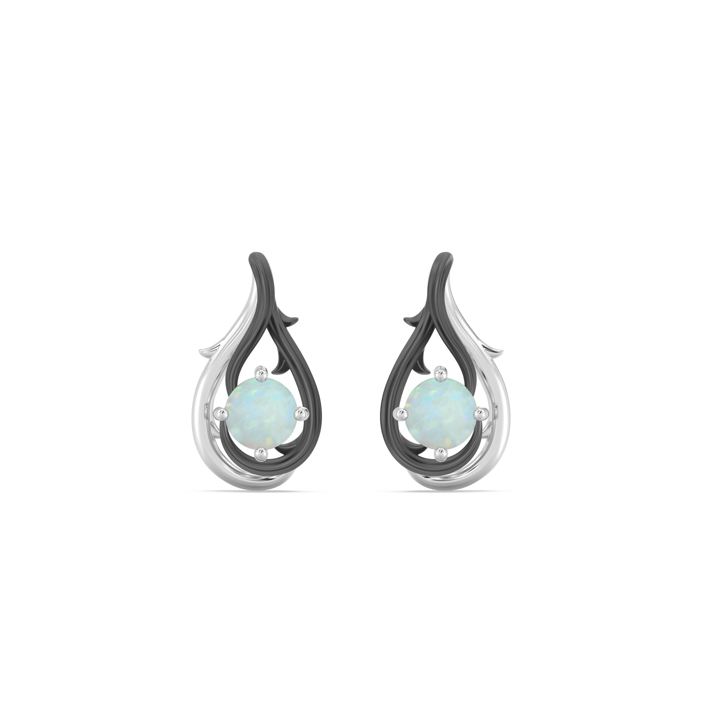 Enchanted Disney Fine Jewelry Black Rhodium over Sterling Silver with Created Opal Maleficent Earrings
