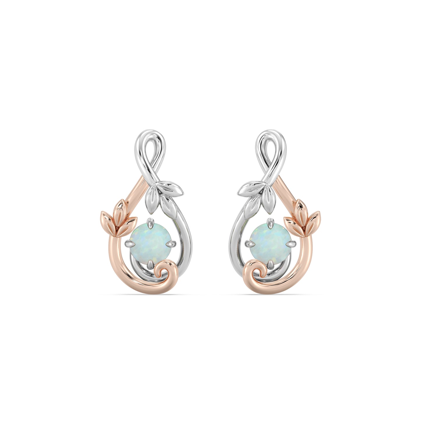 Enchanted Disney Fine Jewelry 14K Rose Gold over Sterling Silver with Created Opal Rapunzel Earrings