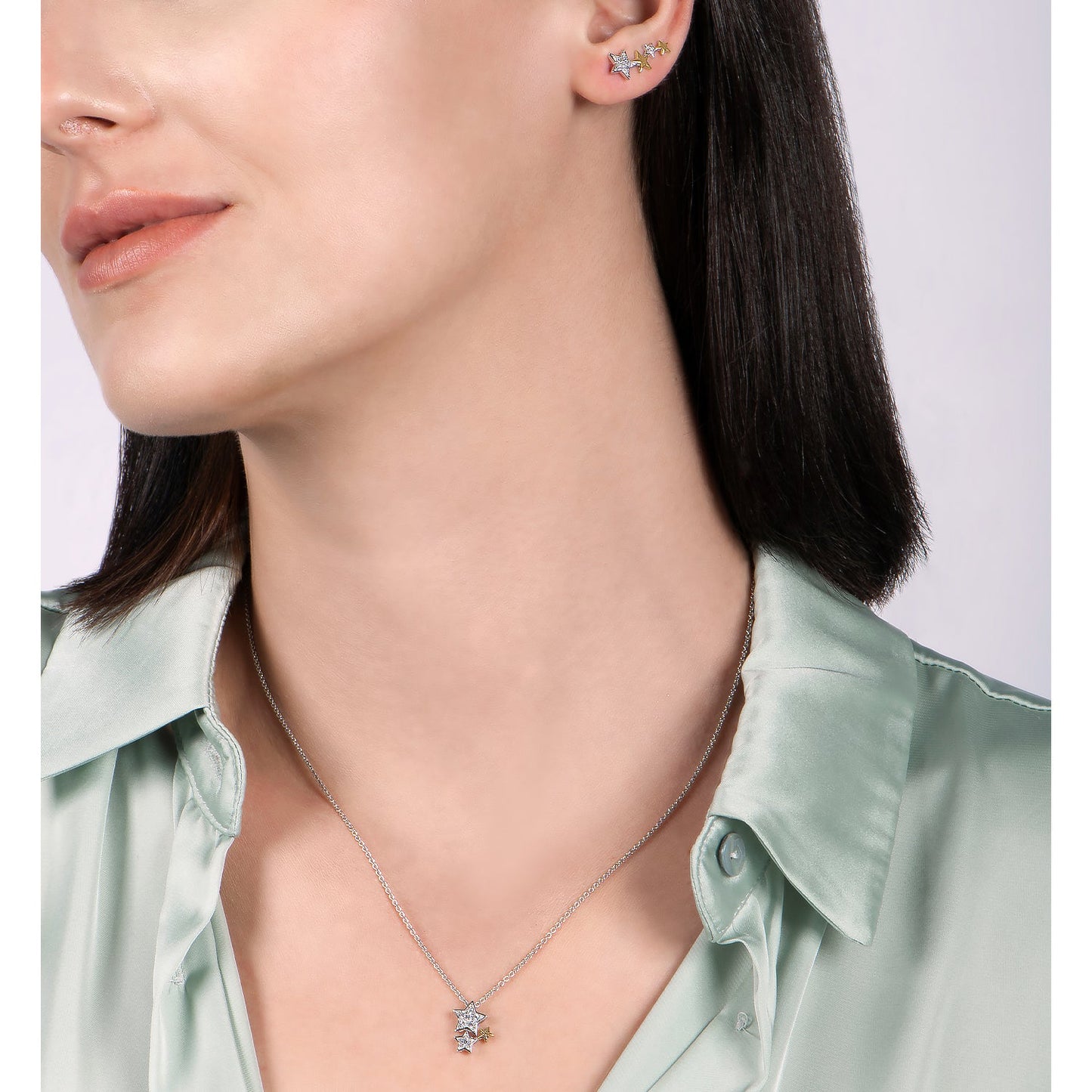 Enchanted Disney Fine Jewelry 14K Yellow Gold Over Sterling Silver 1/10 CTTW White Diamond Tinker Bell Earrings