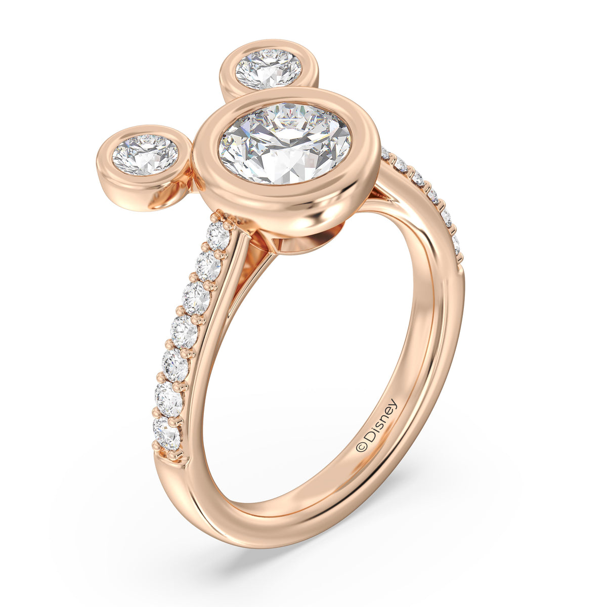Disney Jewels Lab Grown Diamonds and 14K Gold Disney's Mickey Mouse Engagement Ring