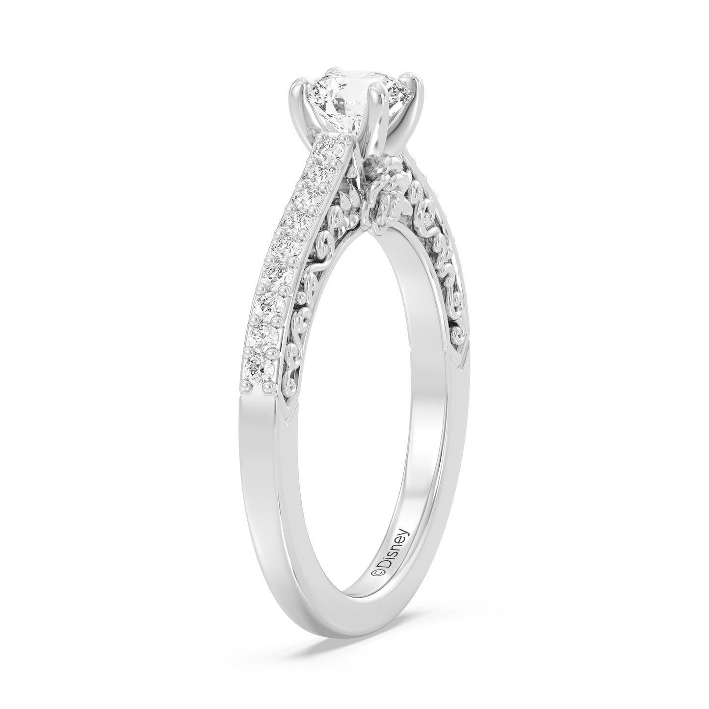 Enchanted Star 14K White Gold with 3/4 CTTW Lab Grown Diamond, Disney's Cinderella Promise Ring