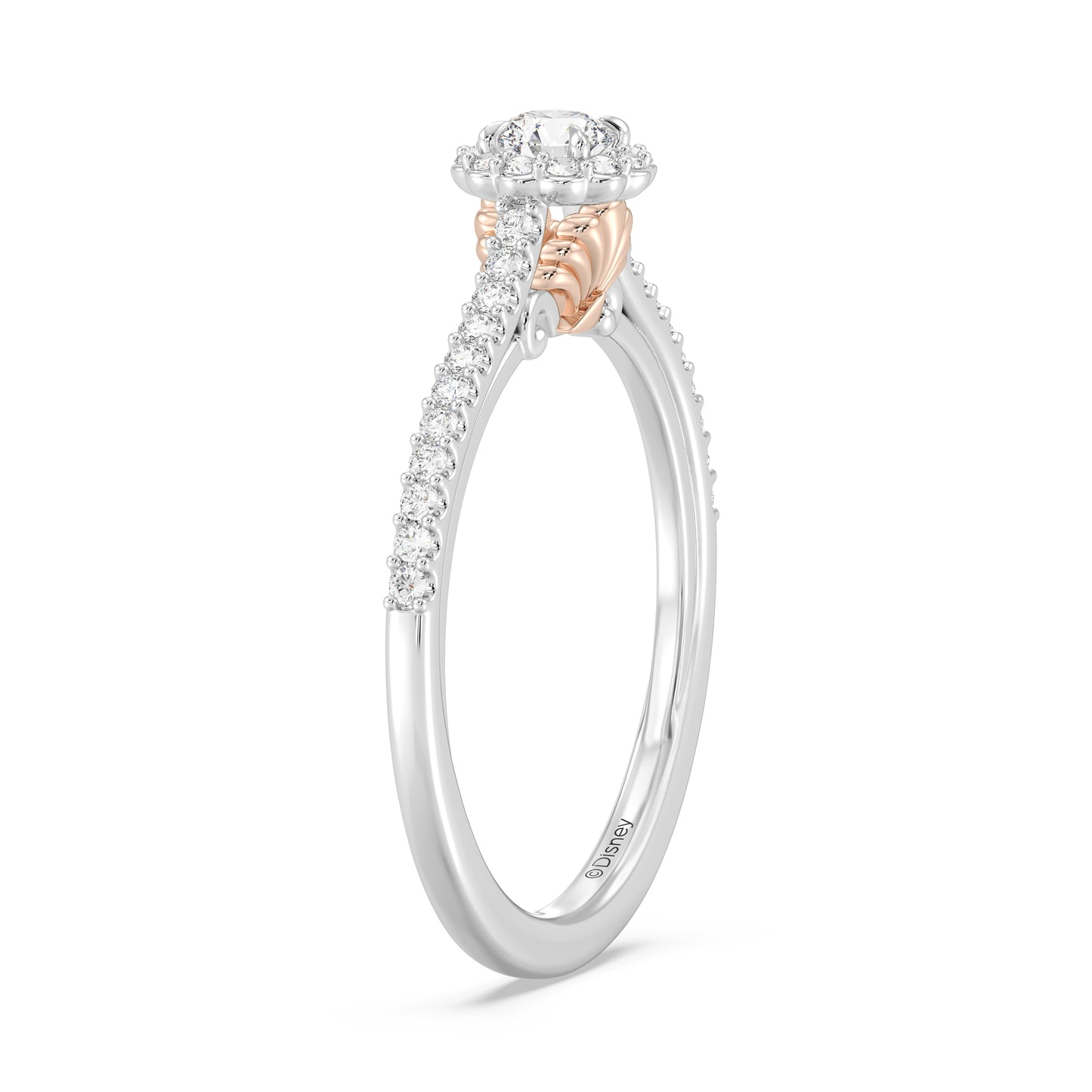 Enchanted Star 14K White and Rose Gold with 3/8 CTTW Lab Grown Diamond, Disney's Ariel Promise Ring