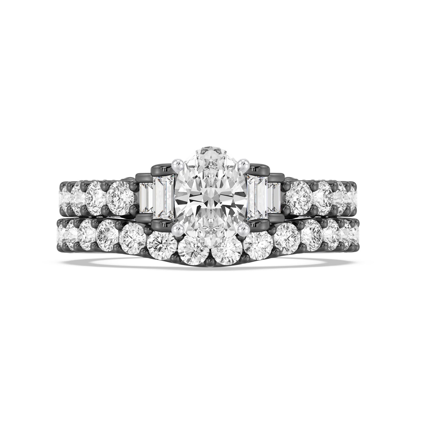 Enchanted Star 14K Gold and Black Rhodium with 3/4 CTTW Lab Grown Diamond, Disney's Ursula Wedding Band