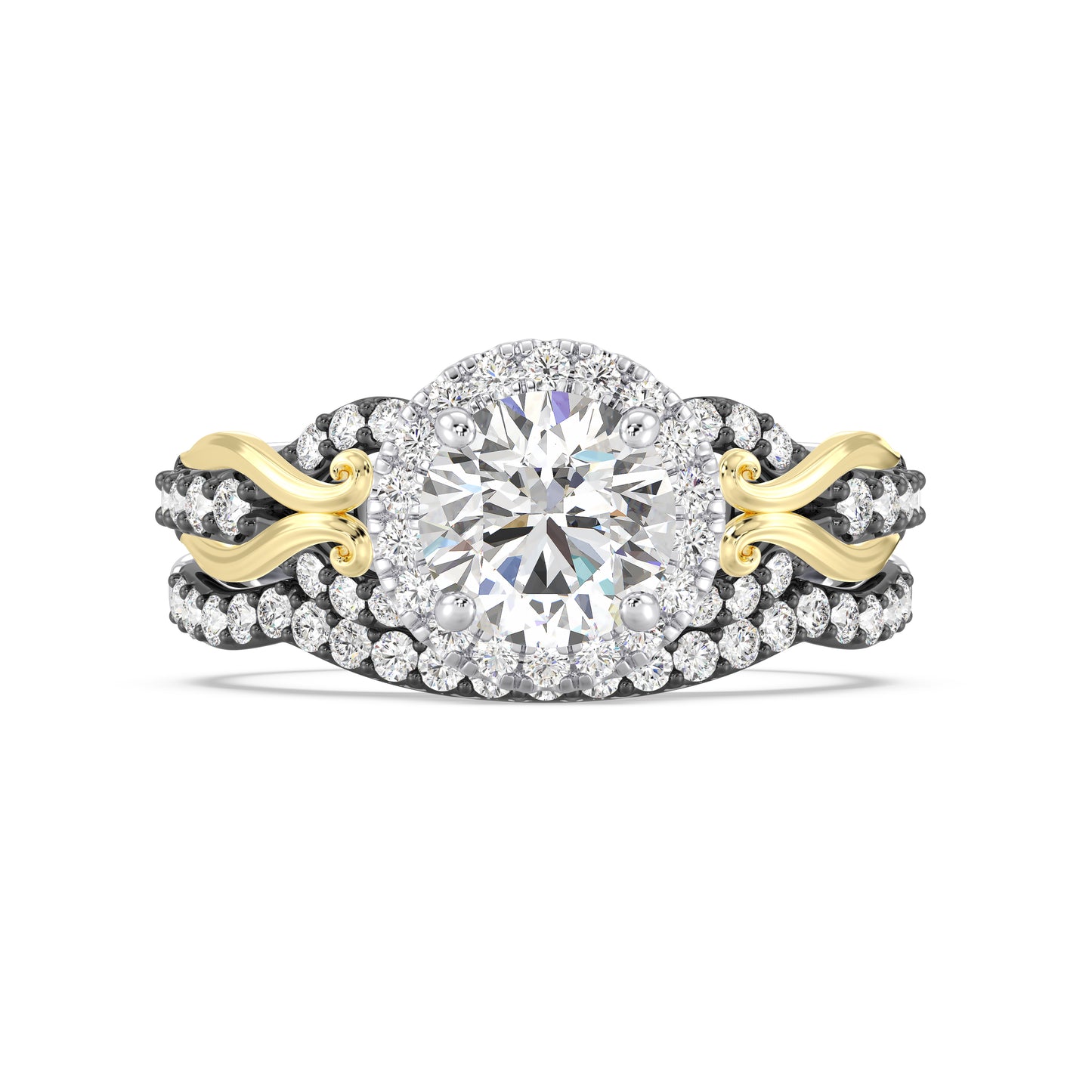 Enchanted Star 14K Gold and Black Rhodium with 1/4 CTTW Lab Grown Diamond, Disney's Ursula Wedding Band