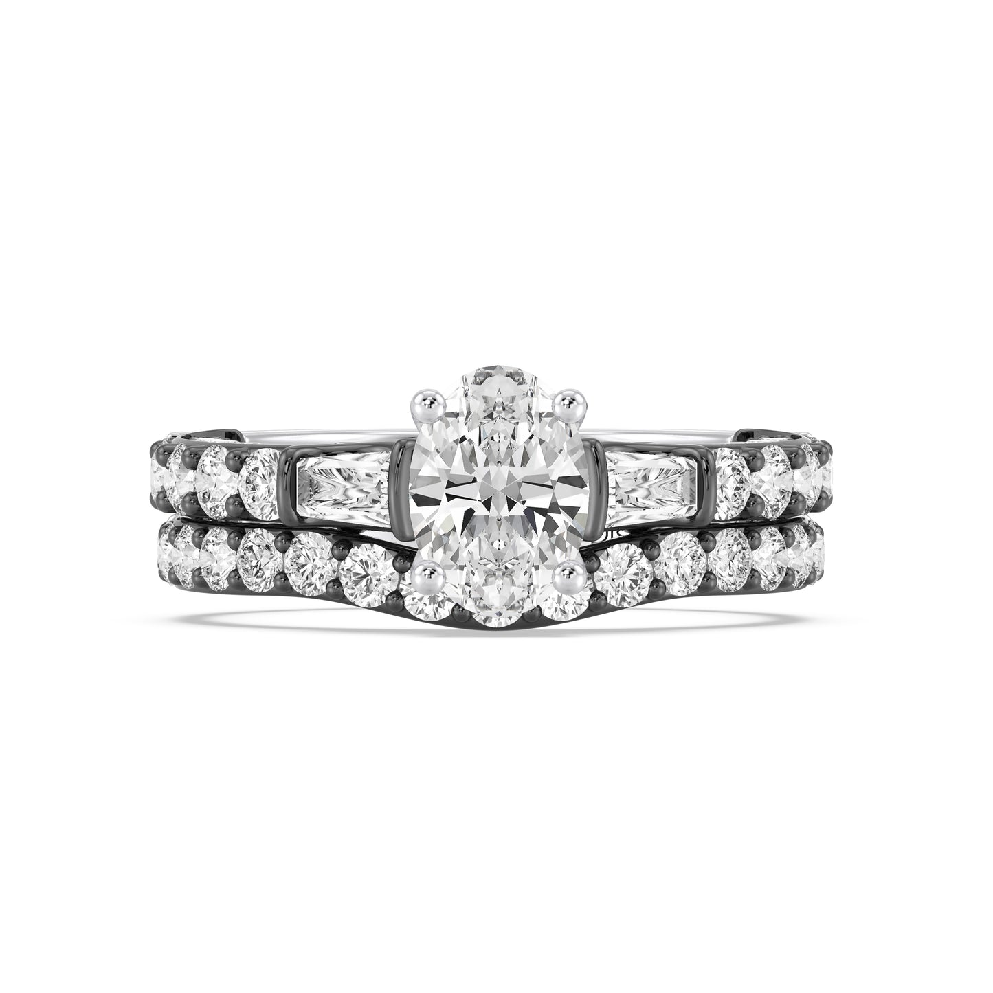 Enchanted Star 14K Gold and Black Rhodium with 7/8 CTTW Lab Grown Diamond, Disney's Ursula Wedding Band