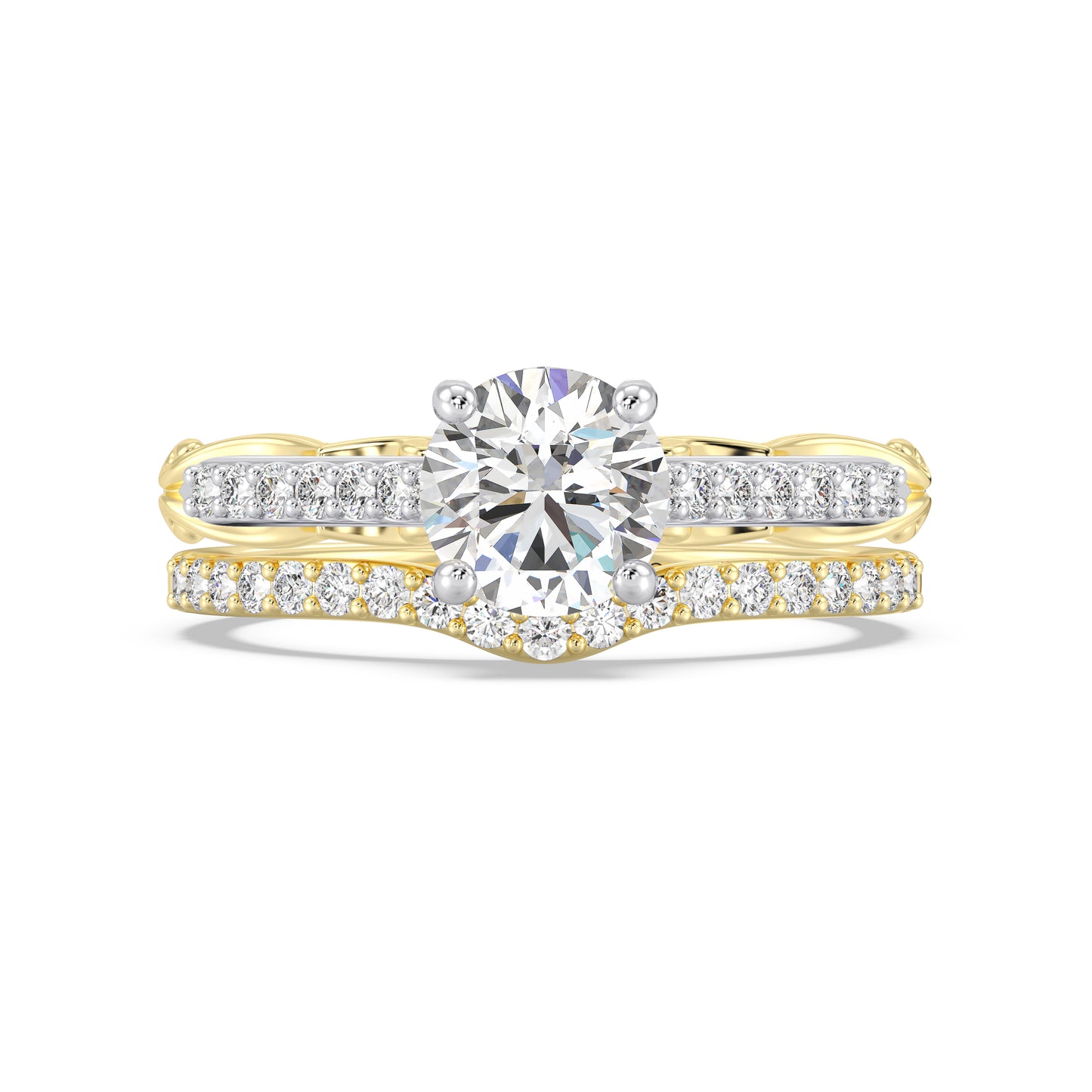 Enchanted Star 14K Gold With 1/4 CTTW Lab Grown Diamonds, Disney's Belle Wedding Band