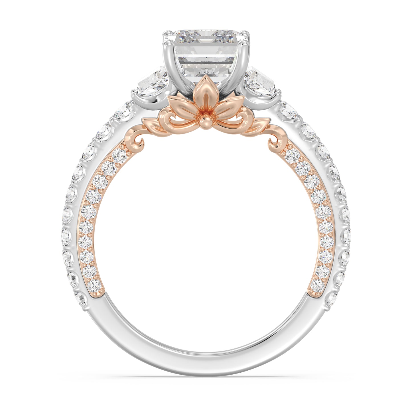 Enchanted Star Lab Grown Diamond And 14K Gold, Disney's Rapunzel Three Stone Engagement Ring