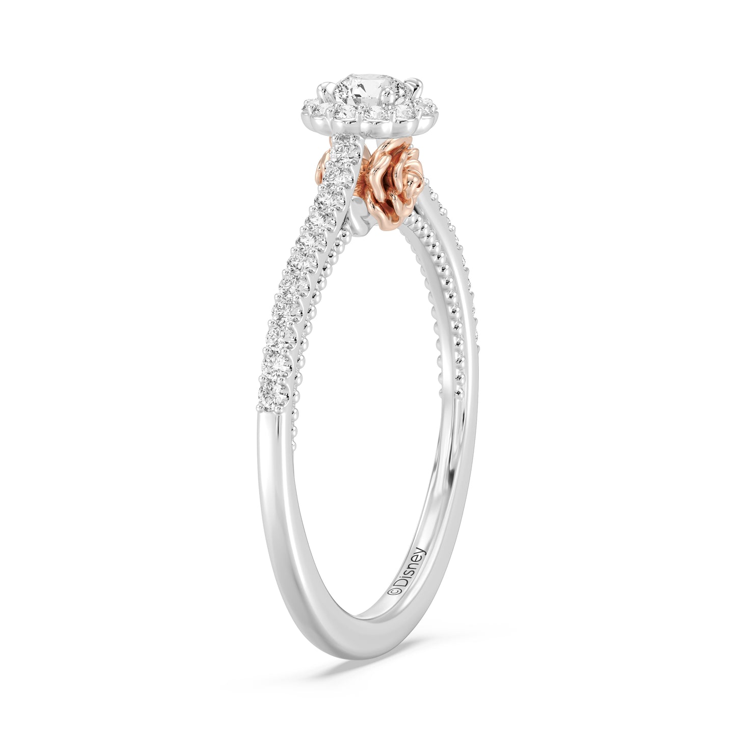 Enchanted Star 14K White and Rose Gold with 3/8 CTTW Lab Grown Diamond, Disney's Belle Promise Ring