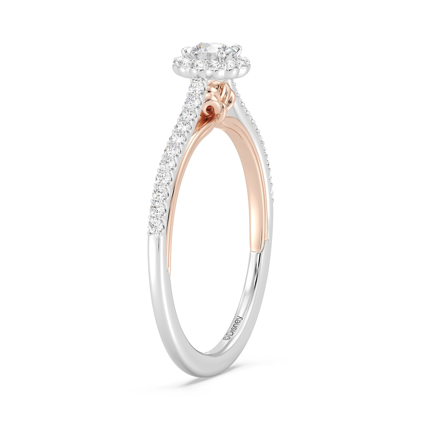 Enchanted Star 14K White and Rose Gold with 3/8 CTTW Lab Grown Diamond, Disney's Snow White Promise Ring