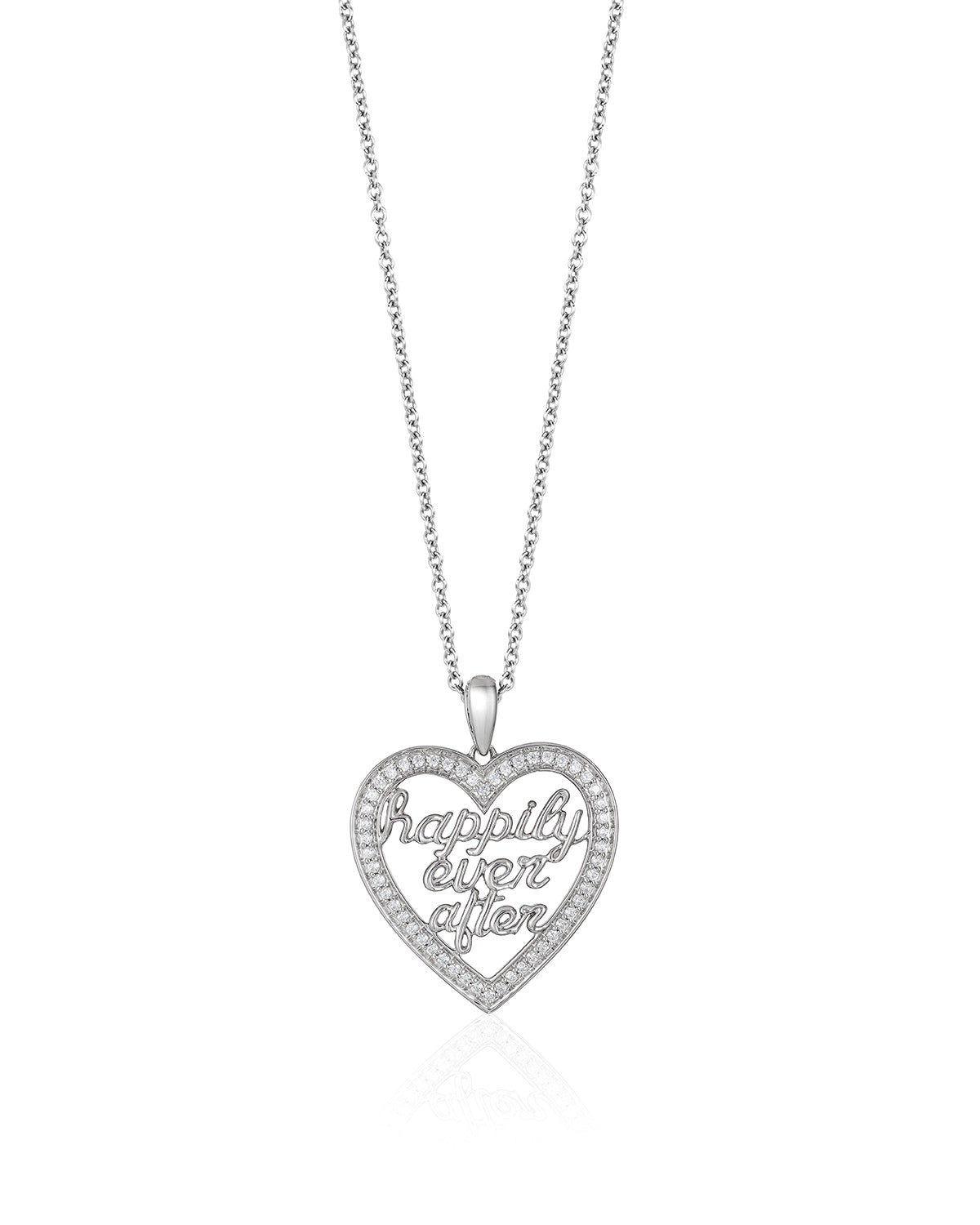 Enchanted Disney Fine Jewelry Sterling Silver 1/5 CTTW Majestic Princess Fashion Pendant Necklace