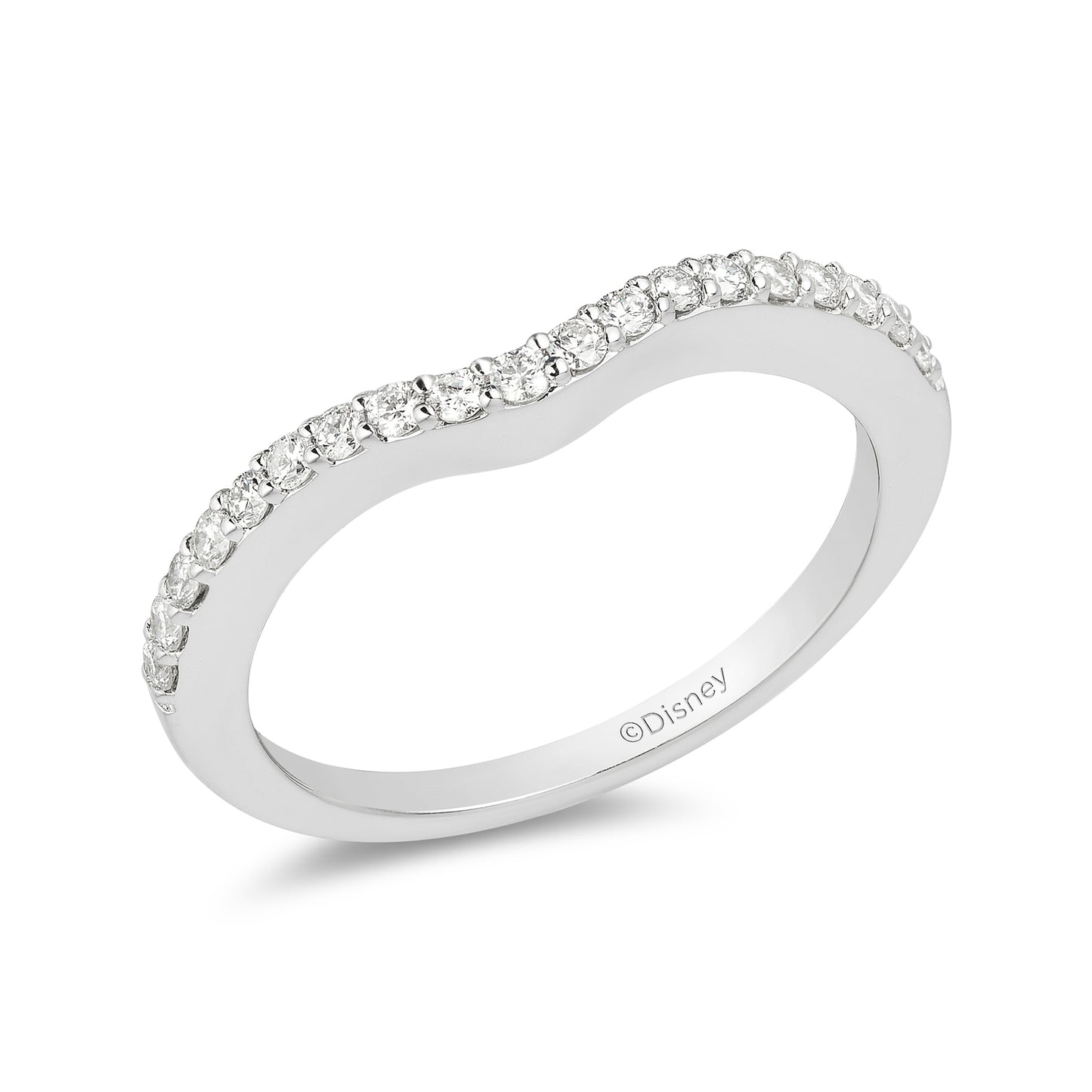 Enchanted Disney Fine Jewelry 14K White Gold with 1 CTTW Diamond and Created Blue sapphire Disney Cinderella Bridal Set