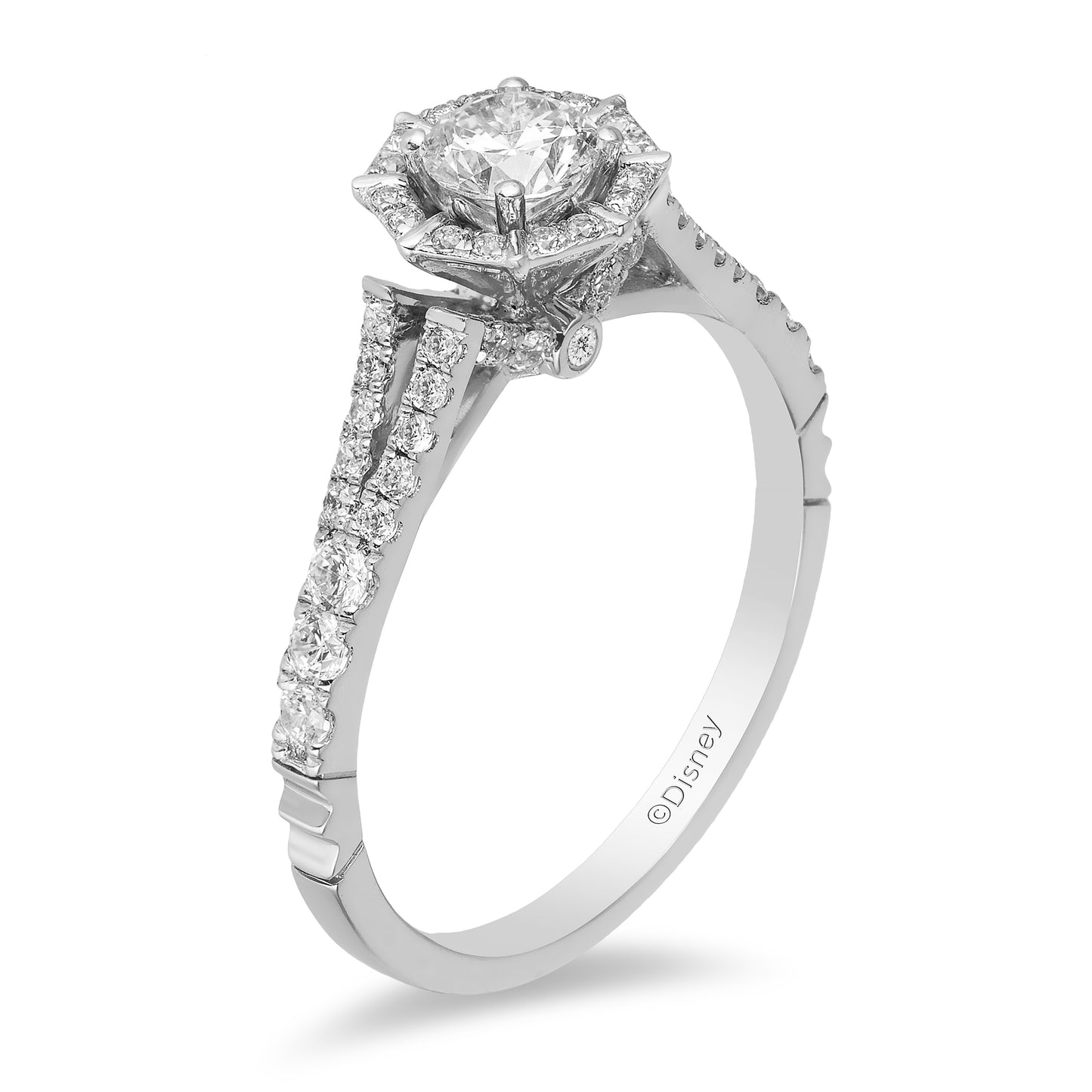 Enchanted Disney Fine Jewelry 14K White Gold 3/4 CTTW Mulan Engagement Ring