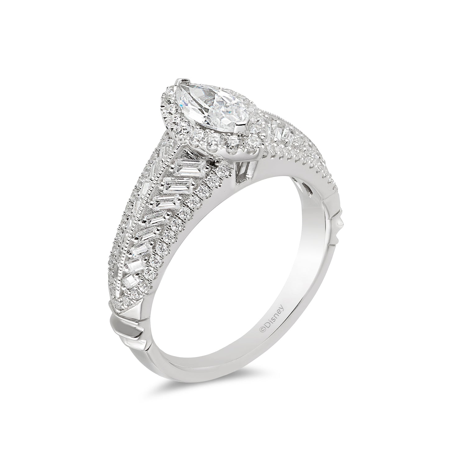 Enchanted Disney Fine Jewelry 14K White Gold 1 1/3 CTTW Pocahontas Engagement Ring