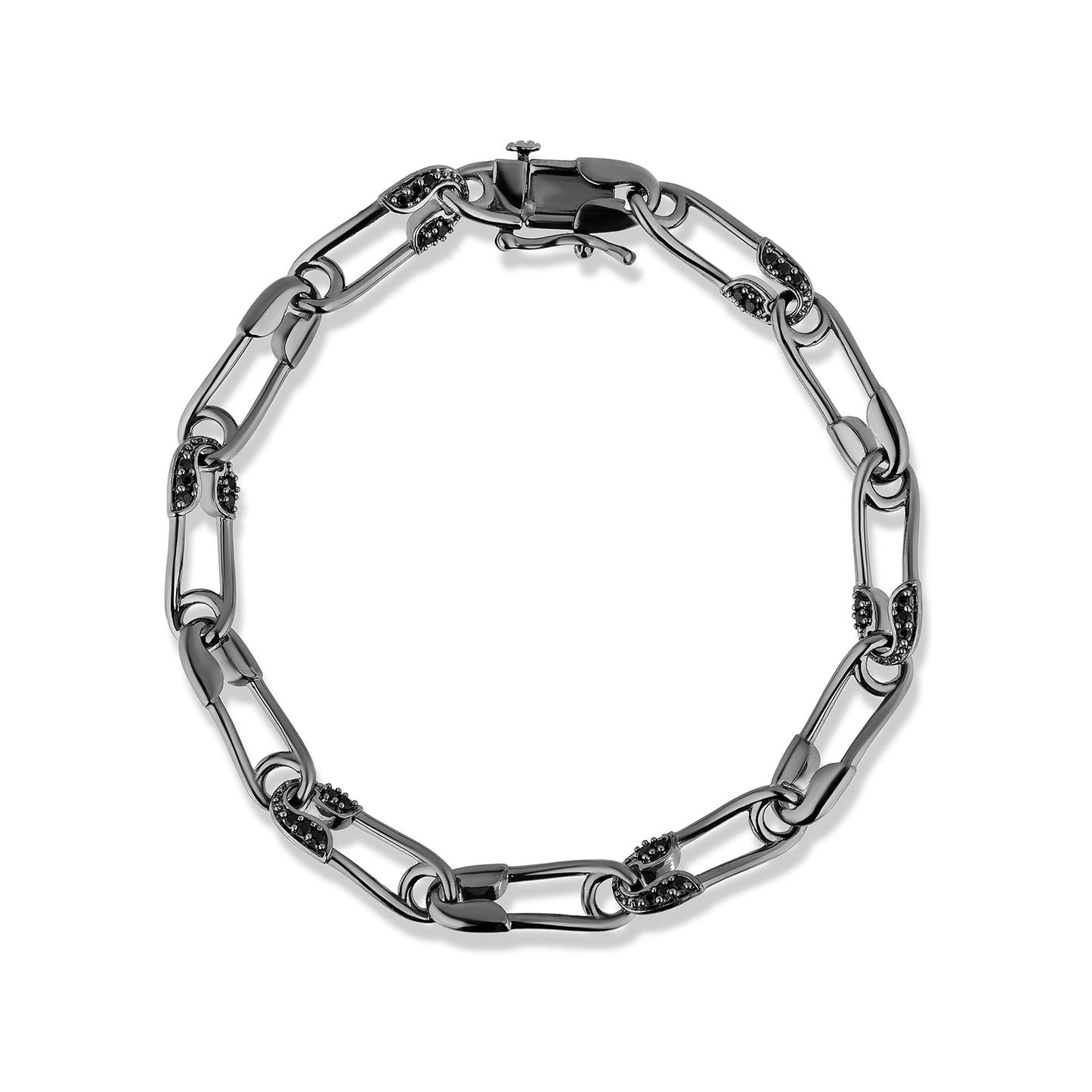 Enchanted Disney Fine Jewelry Rebel Heart Sterling Silver and Black Rhodium 1/4 CTTW Diamond Disney Cruella Live Action Bracelet
