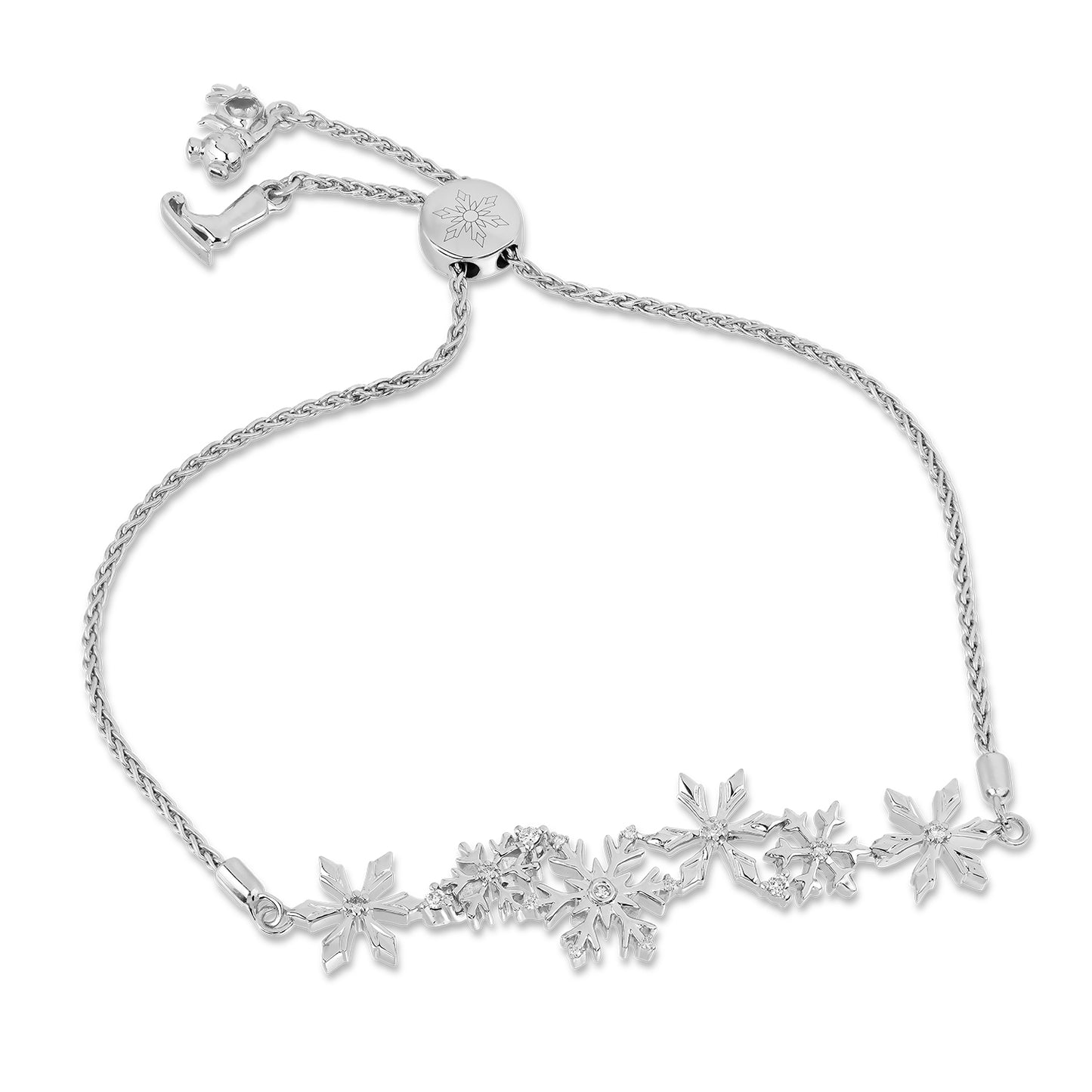 Enchanted Disney Fine Jewelry Sterling Silver 1/6 CTTW Elsa Fashion Bracelet