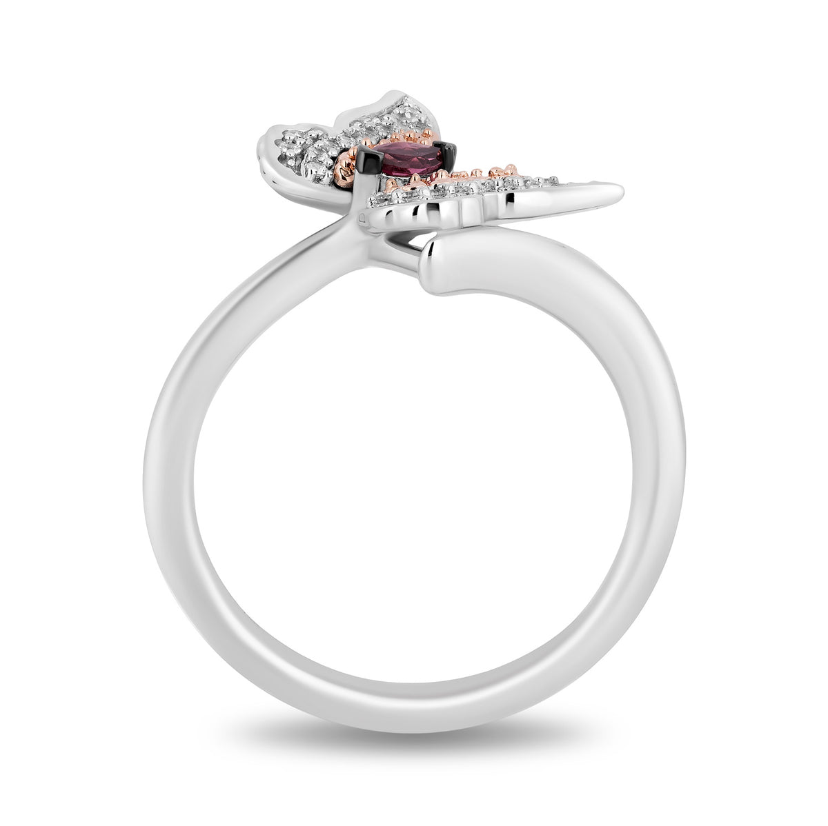 Enchanted Disney Fine Jewelry Sterling Silver and 10K Rose Gold 1/10 C