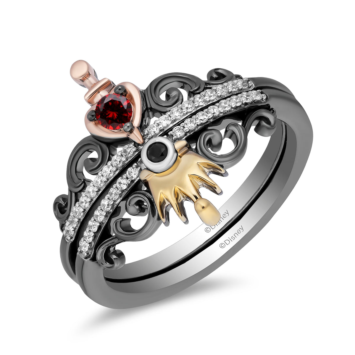 Enchanted Disney Fine Jewelry Black Rhodium Over Sterling Silver with