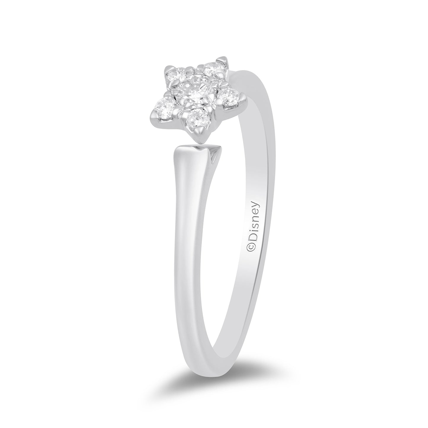 Enchanted Disney Fine Jewelry Sterling Silver with 1/6 CTTW Tinker Bell Promise Ring