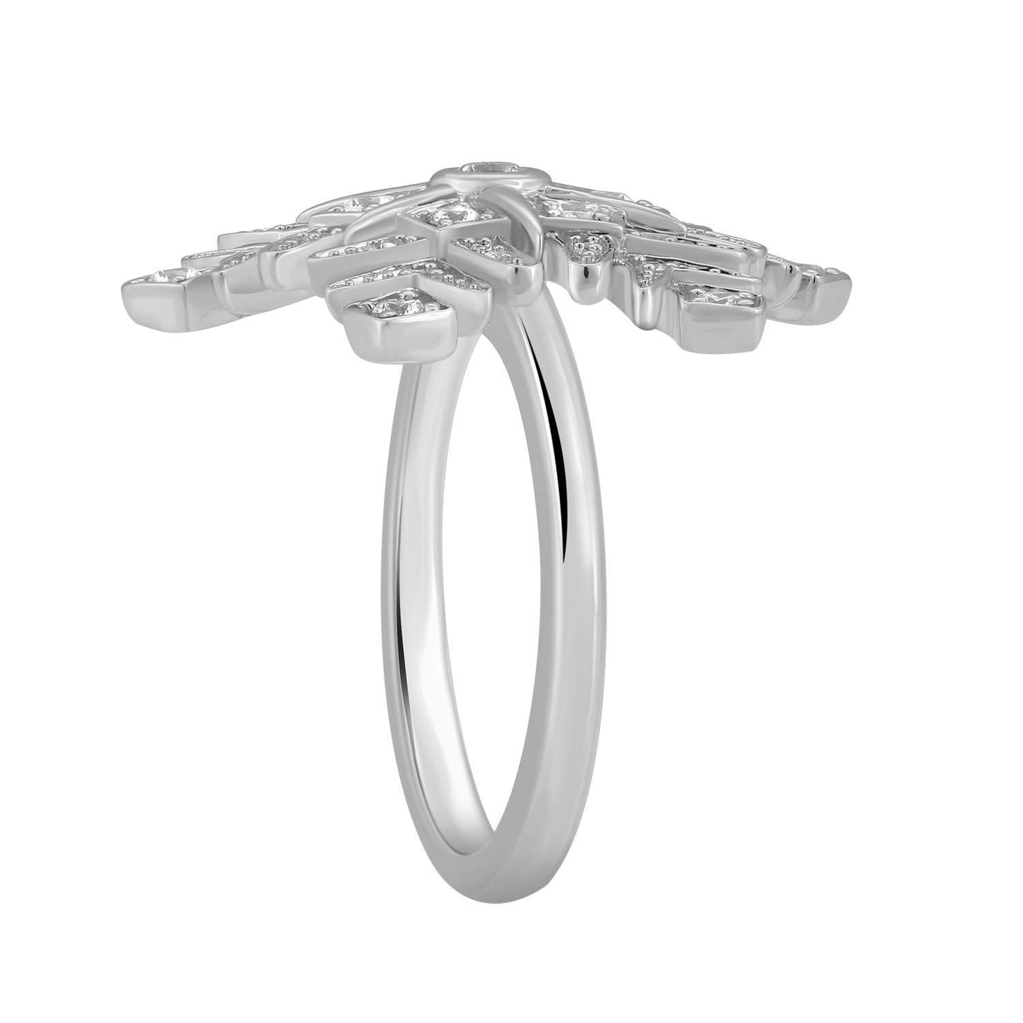 Enchanted Disney Fine Jewelry 14K White Gold with 1/2 CTTW Elsa Snowflake Ring