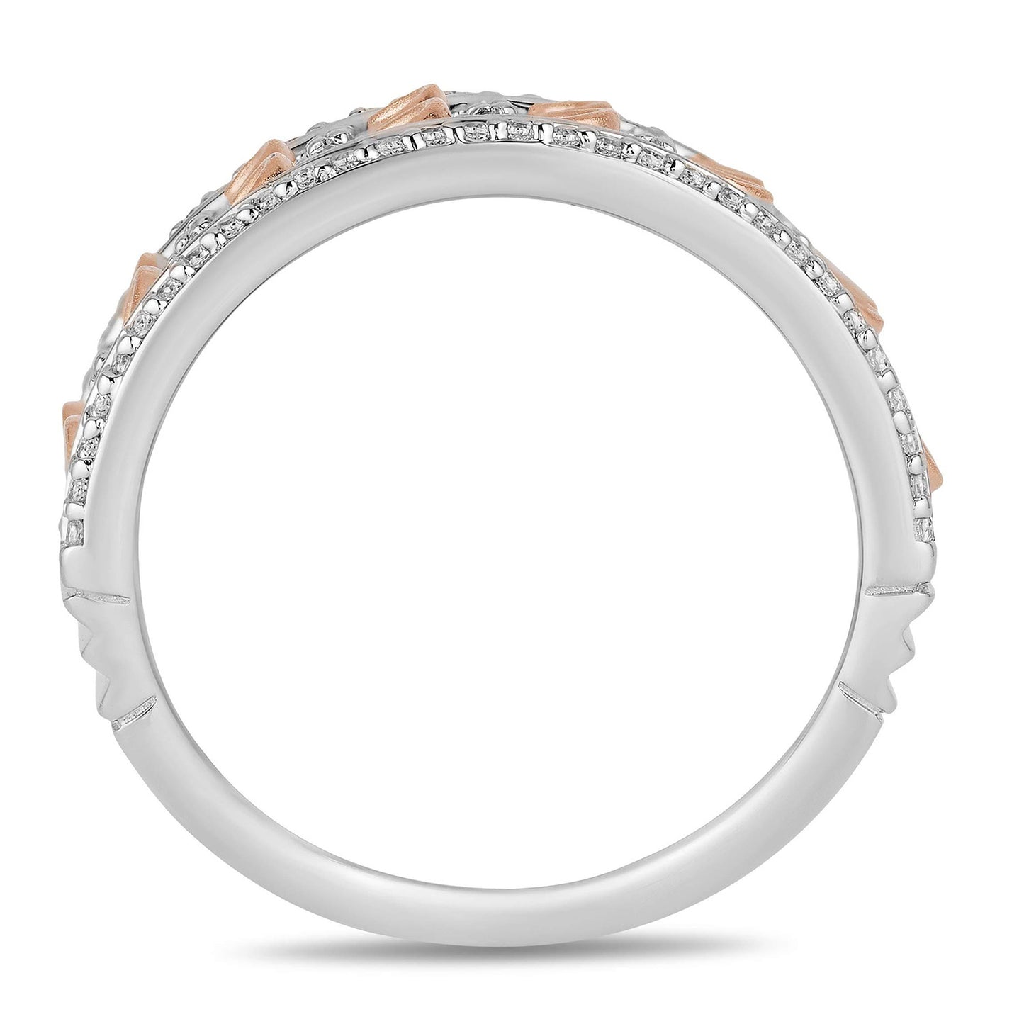 Enchanted Disney Fine Jewelry Sterling Silver and 10K Rose Gold 1/3 CTTW Ariel Ring