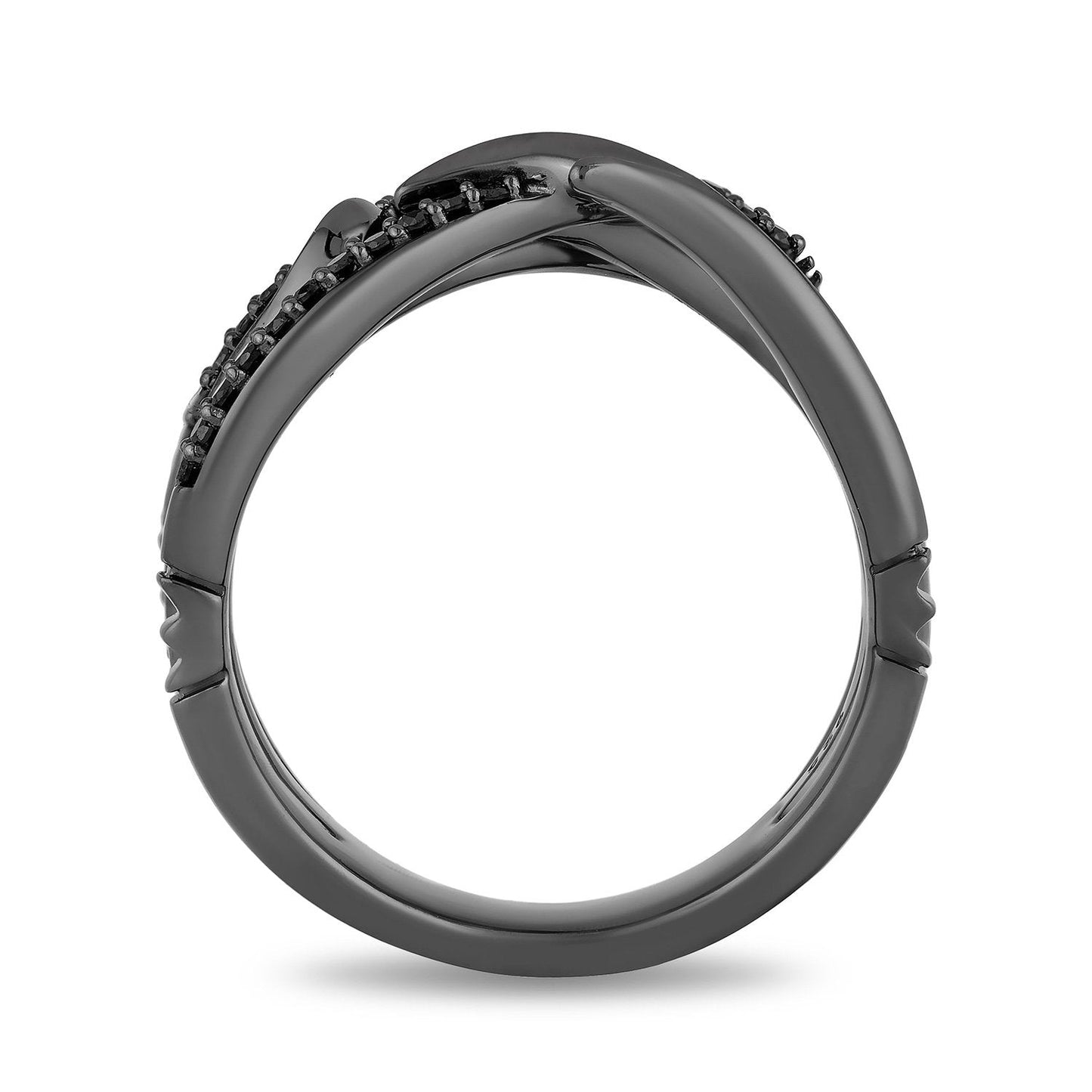 Enchanted Disney Fine Jewelry Black Rhodium over Sterling Silver 1/5 CTTW Maleficent Creeper Ring