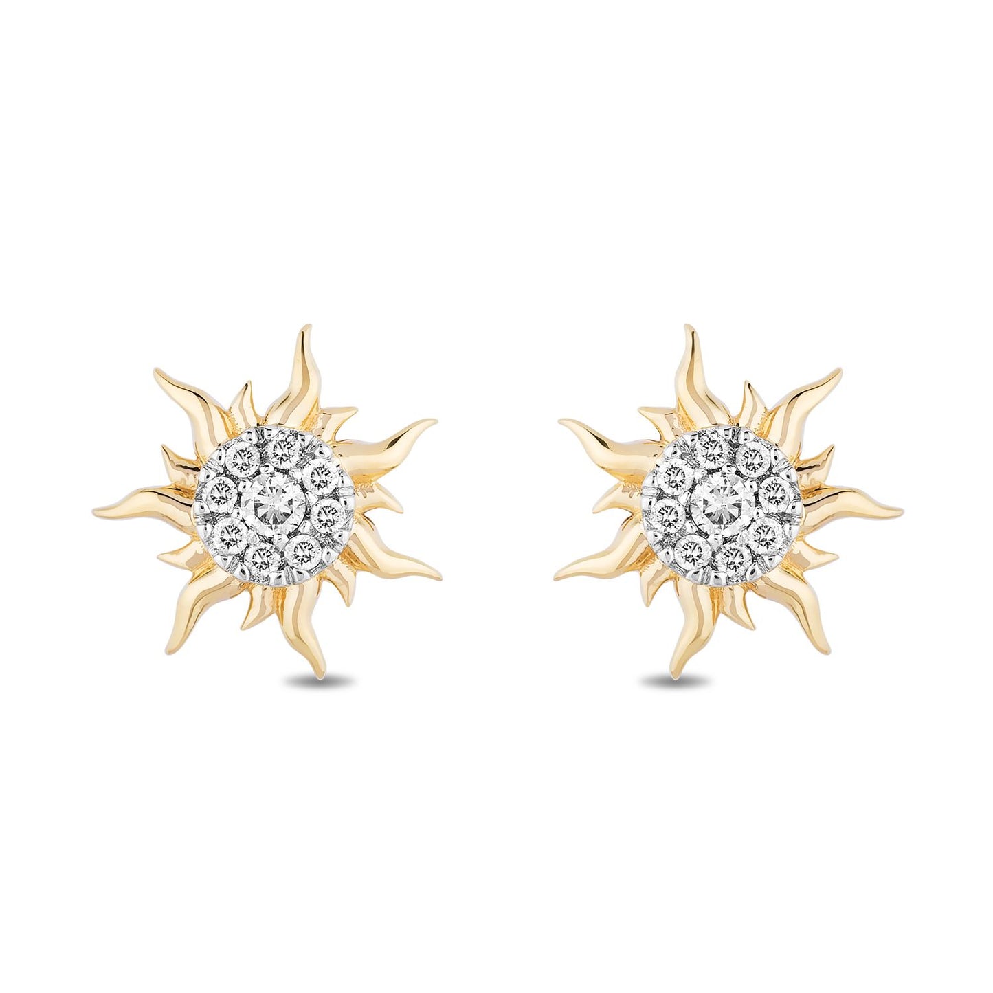 Disney Rapunzel Inspired Earrings 14K Yellow Gold 1/10 CTTW View 1