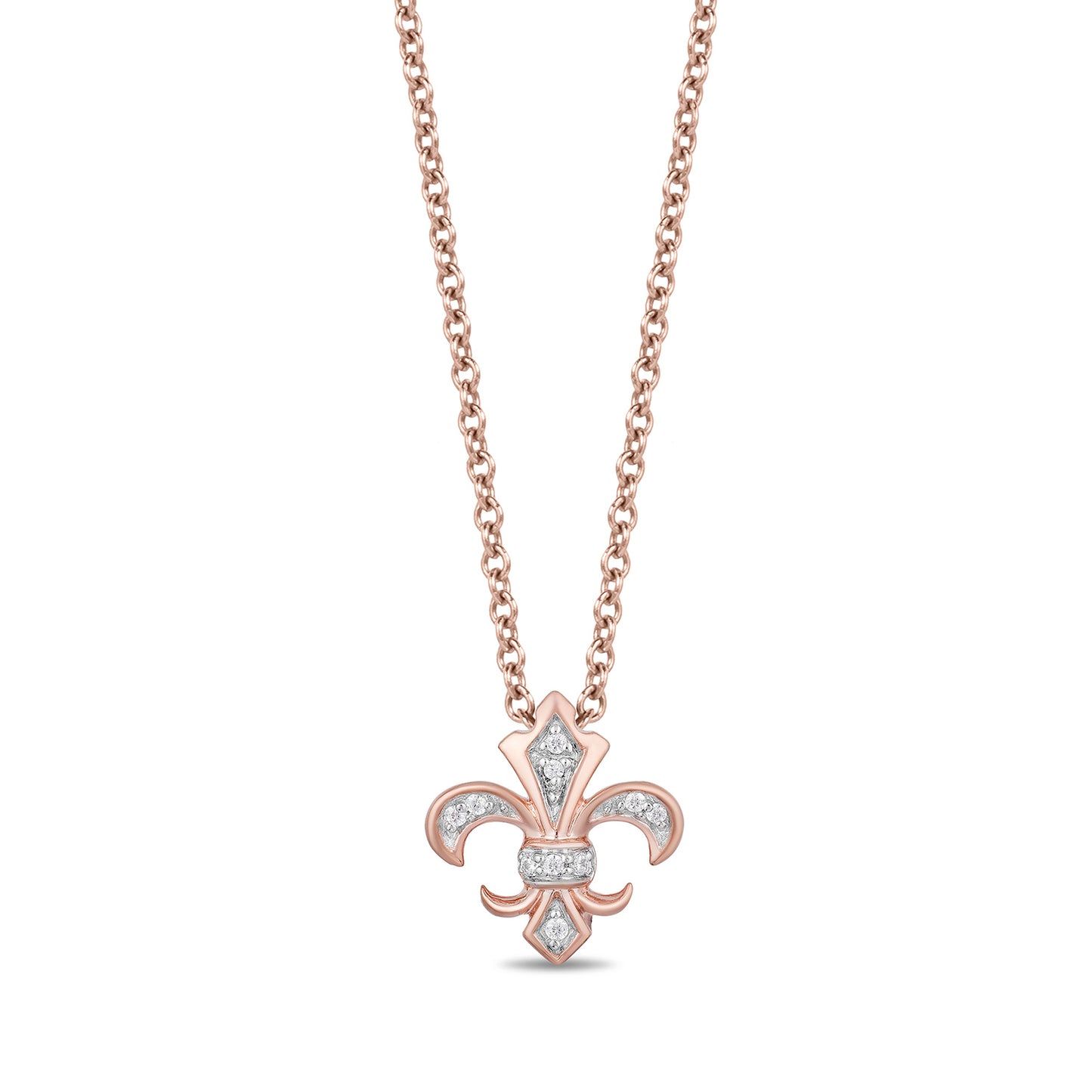 Enchanted Disney Fine Jewelry 10K Rose Gold Diamond Accent Aurora Pendant Necklace