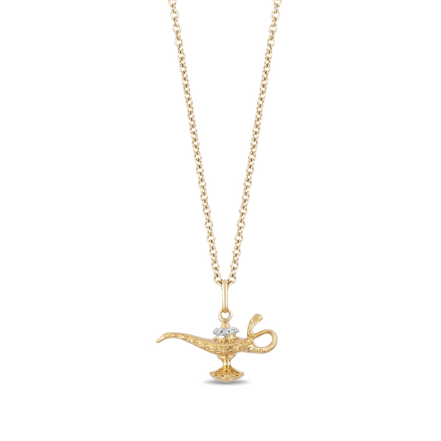 Enchanted Disney Fine Jewelry 10K Yellow Gold with Diamond Accent Jasmine's Aladdin Live Action Pendant Necklace