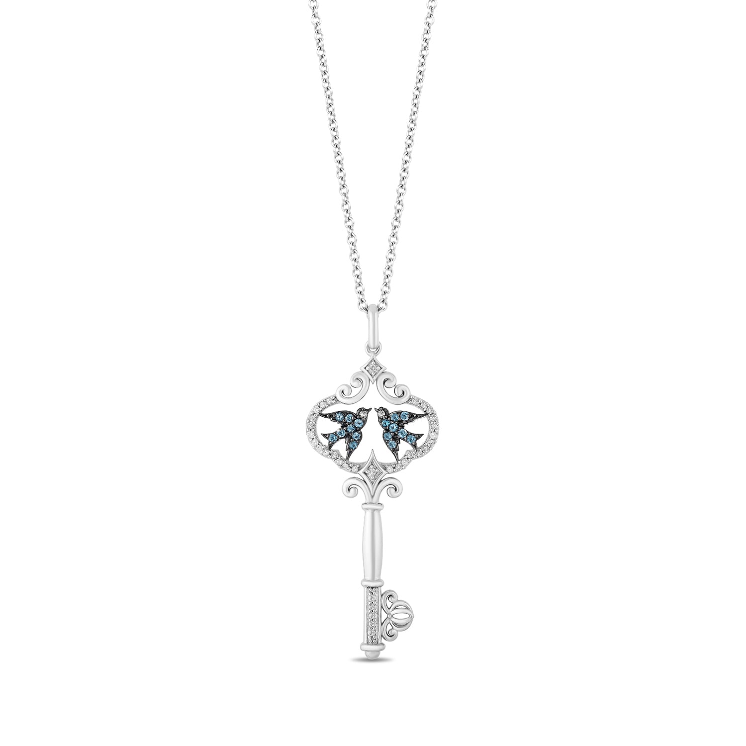 Disney Cinderella Inspired Diamond and London Blue Topaz Pendant