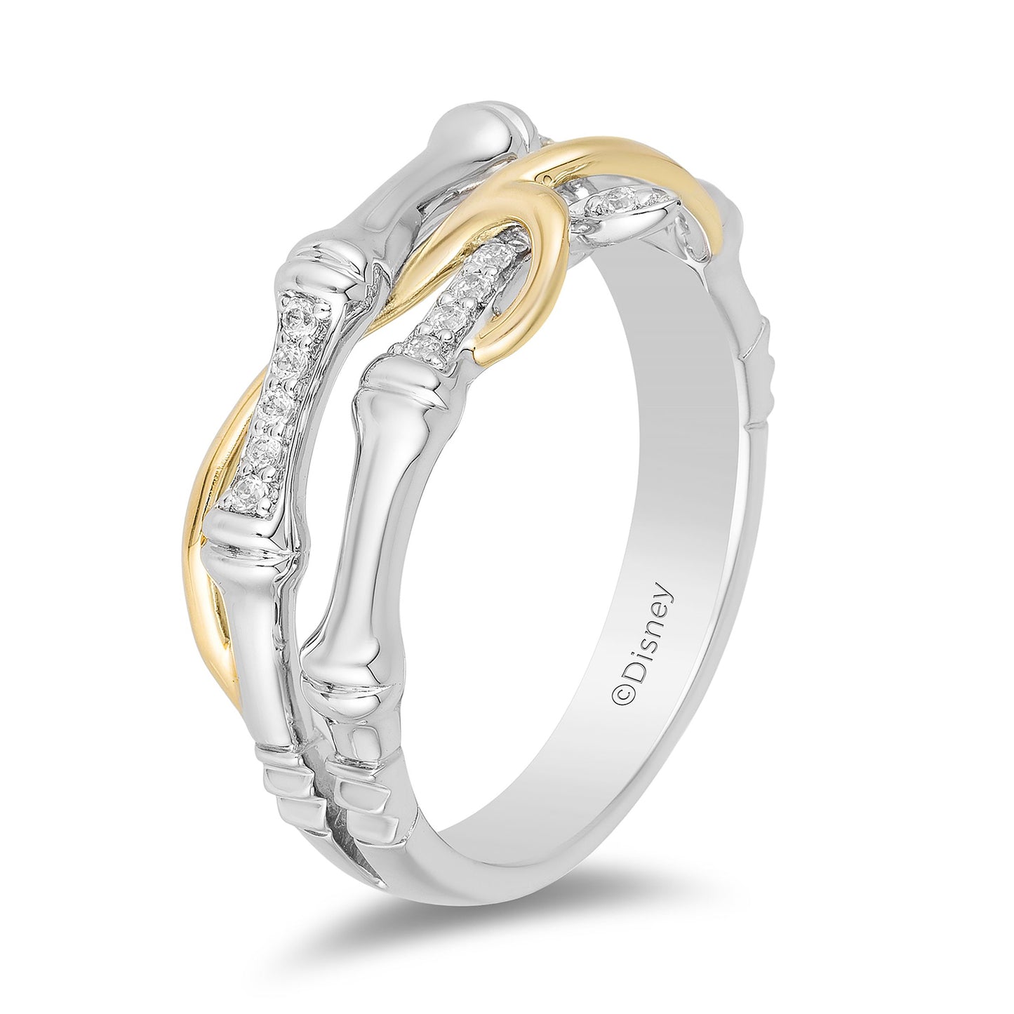 Disney Mulan Inspired Diamond Ring 10K White and Yellow Gold 1/10 CTTW View 1
