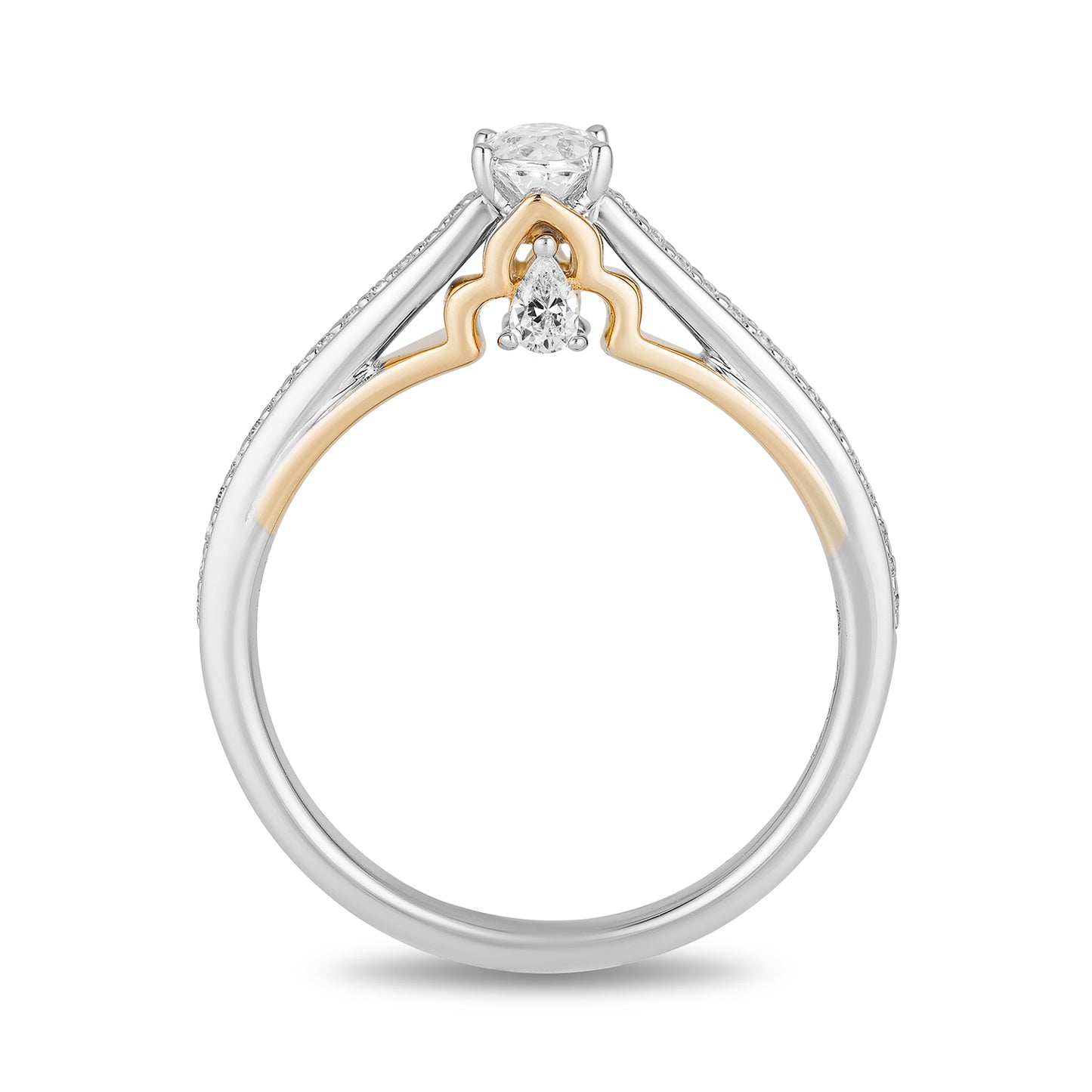 Enchanted Disney Fine Jewelry 14K White Gold and Yellow Gold with 5/8 CTTW Jasmine Engagement Ring