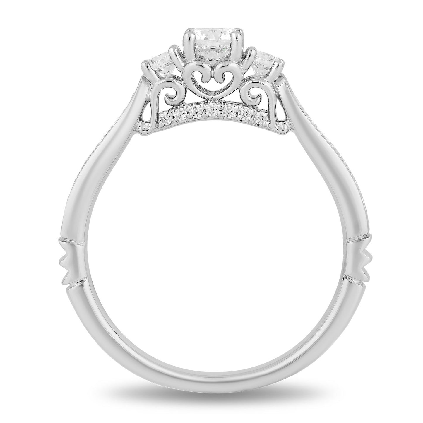 Enchanted Disney Fine Jewelry 14K White Gold With 1/2 CTTW Diamond Majestic Princess Engagement Ring