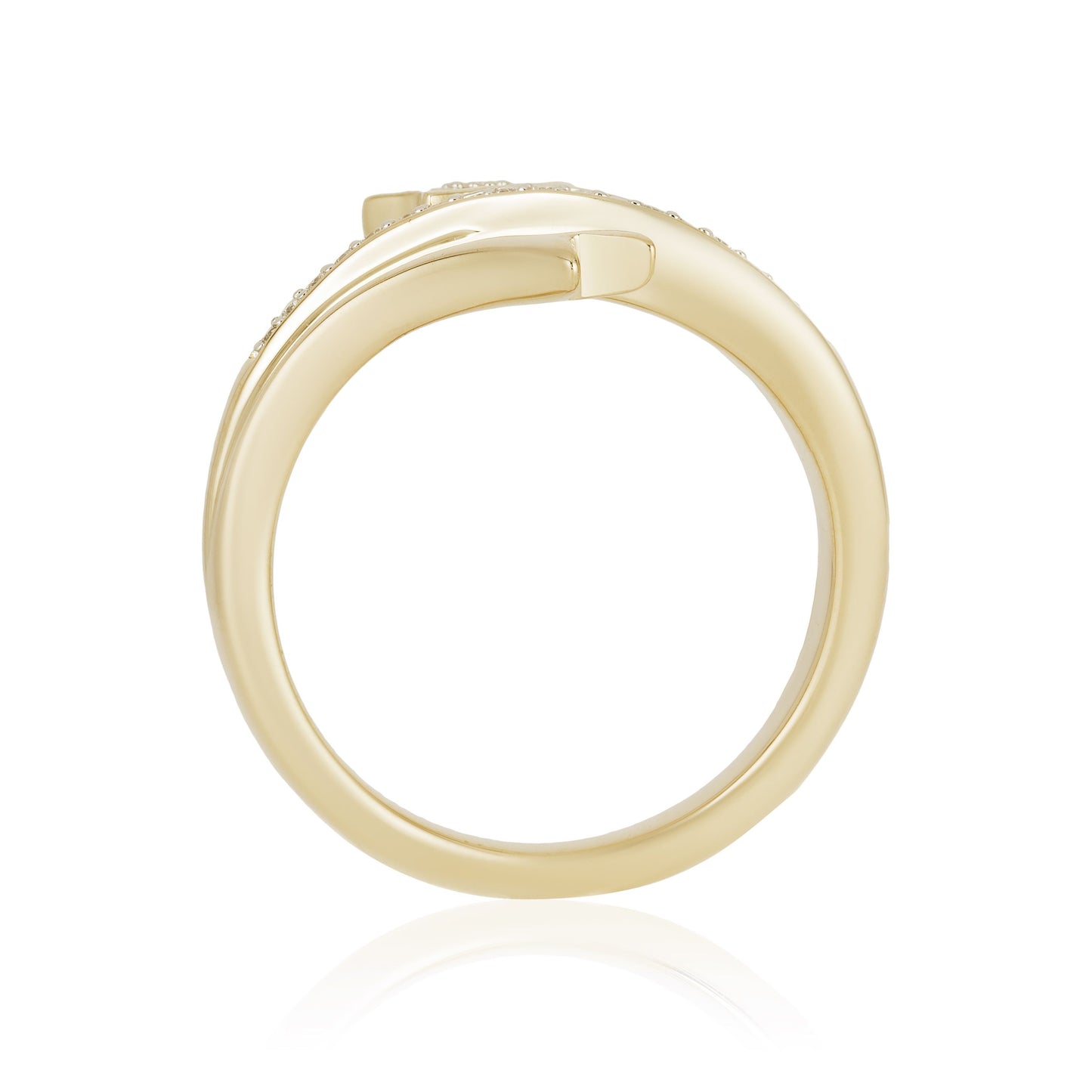 Enchanted Disney Fine Jewelry 10K Yellow Gold with 1/10 CTTW Tinker Bell Star Ring