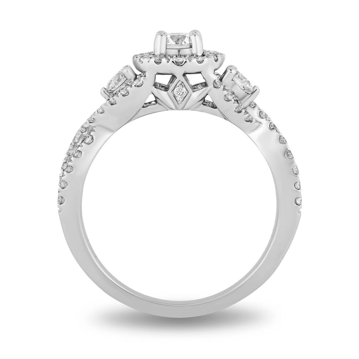Enchanted Disney Fine Jewelry 14K White Gold with 1 CTTW Diamond Elsa Engagement Ring