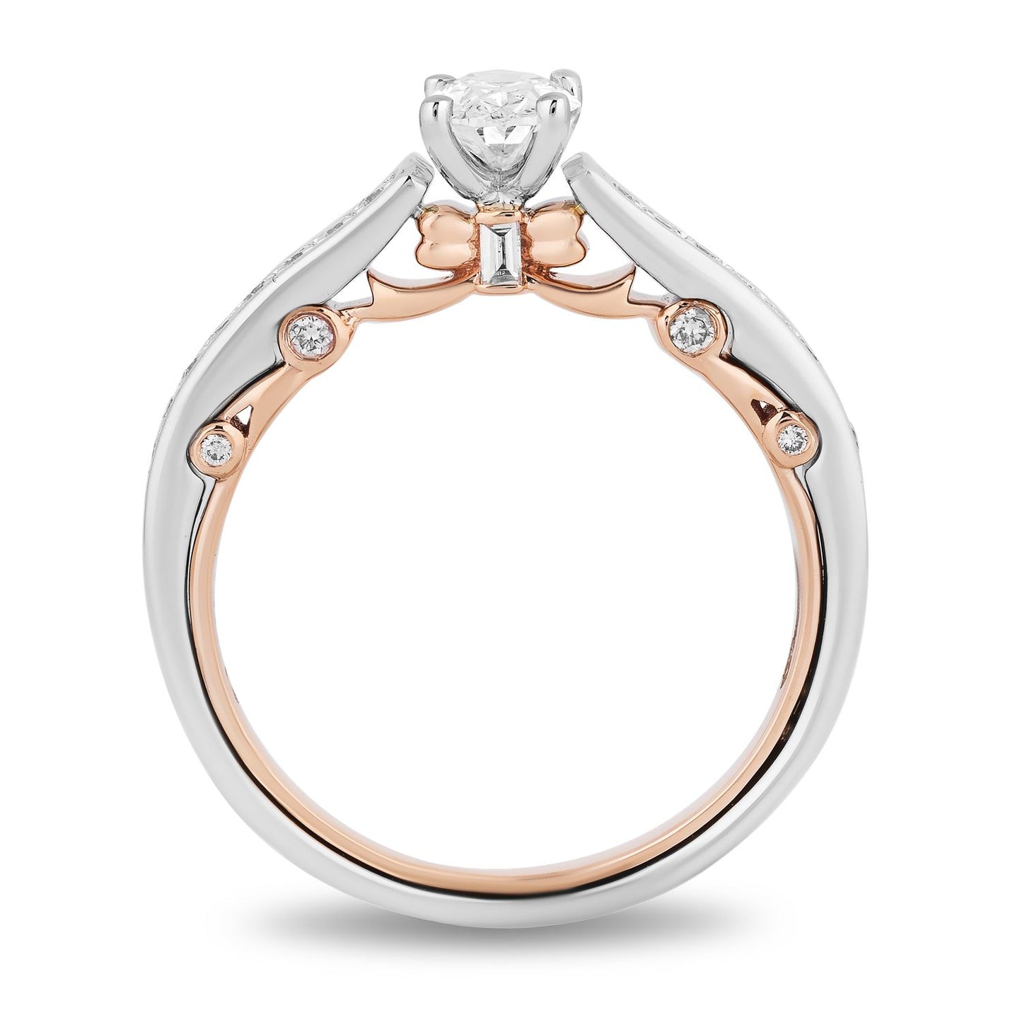 Disney Snow White Inspired Diamond Engagement Ring 14K Rose Gold 3/4 CTTW View 1