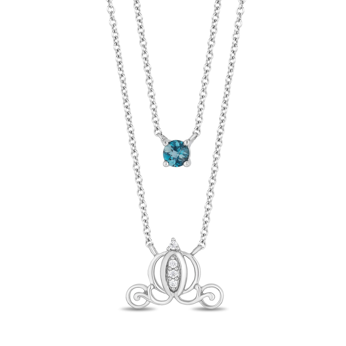 Disney Cinderella Inspired Diamond Carriage Pendant Necklace in