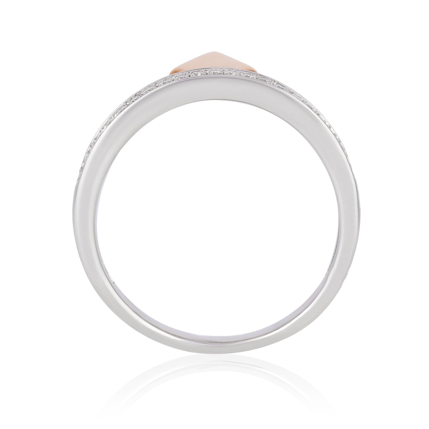 Enchanted Disney Fine Jewelry Sterling Silver and 10k Rose Gold 1/10 CTTW Aurora Tiara Ring